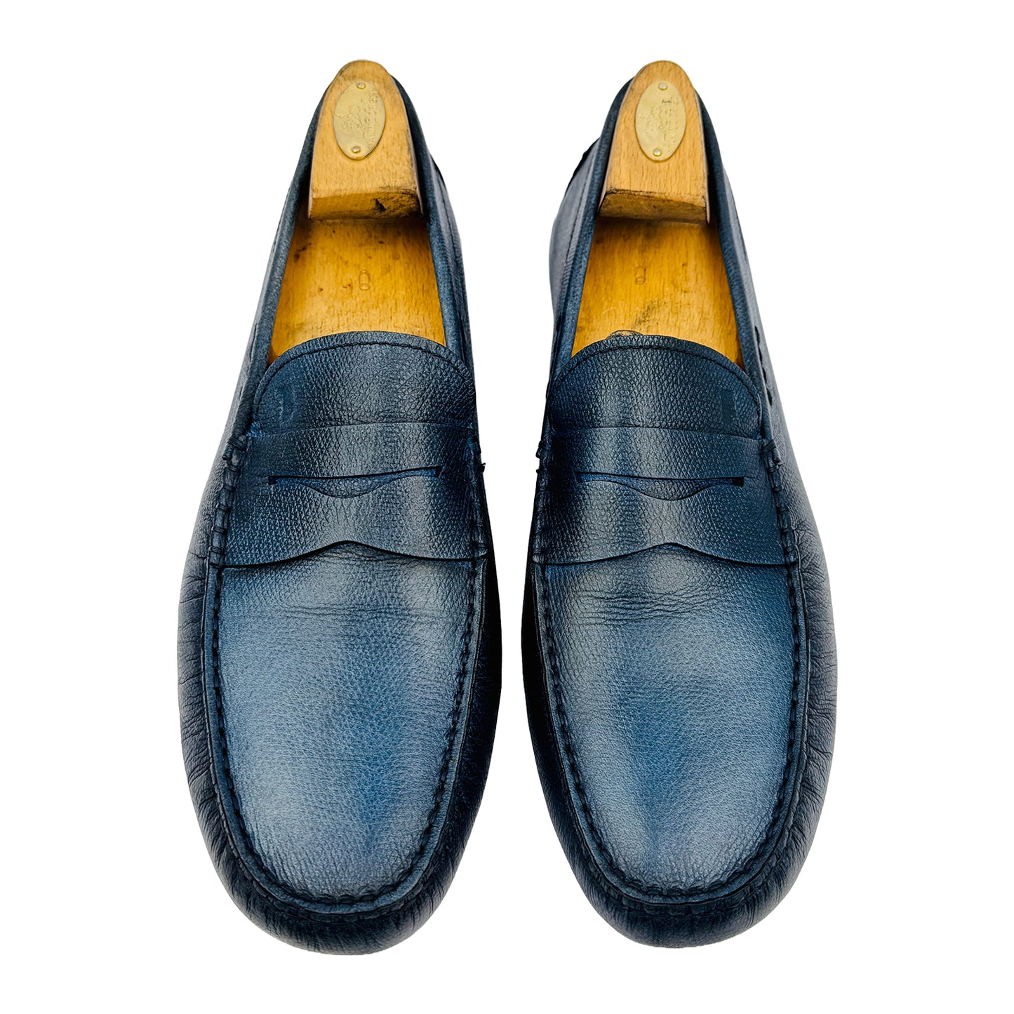 Front image of Tod's Men's Blue Gommino Loafers (Size 43.5/44) - XXM64C00640D90B999