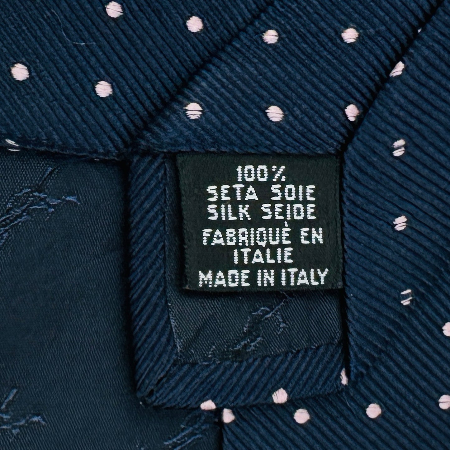 Yves Saint Laurent Navy Blue 'Polka Dots' Tie (Size Regular)