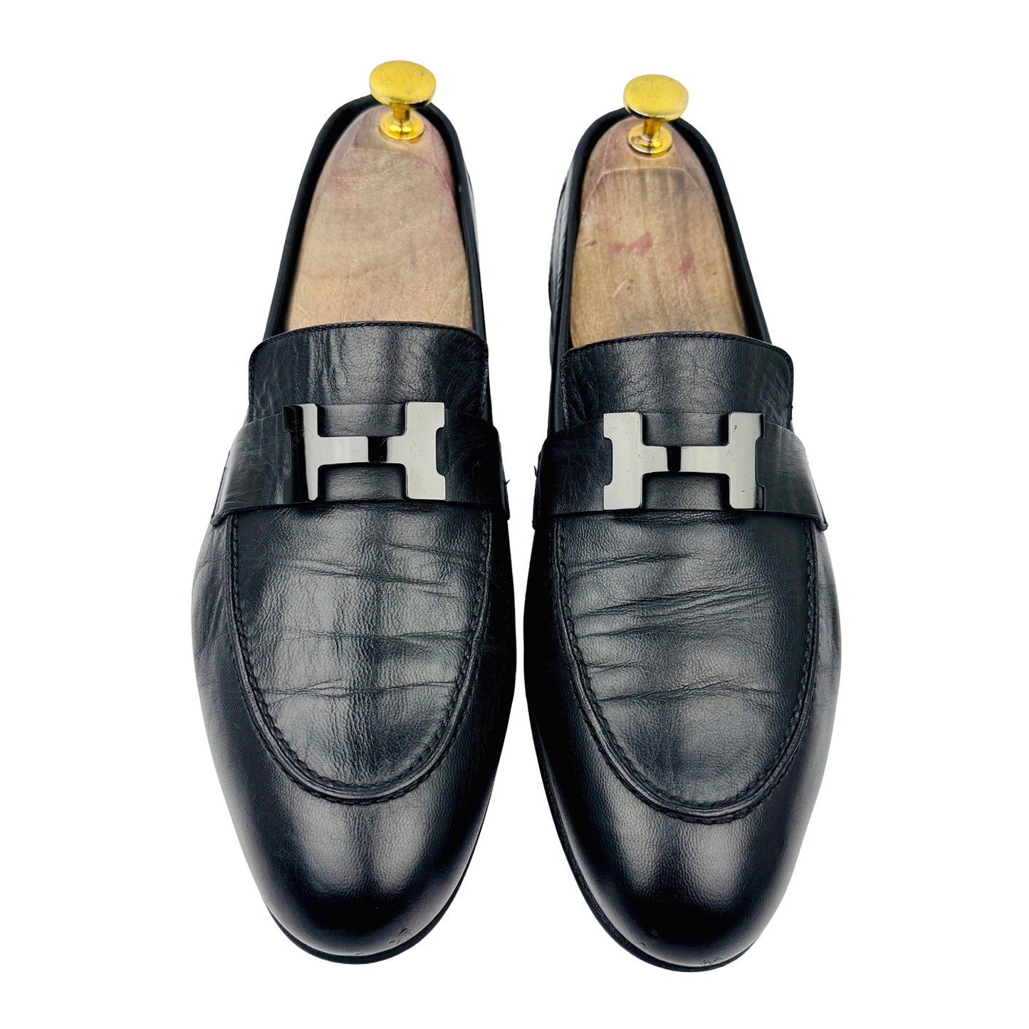 Hermes Paris Men's Signature 'H' Buckle Loafers (Size 41.5/42)