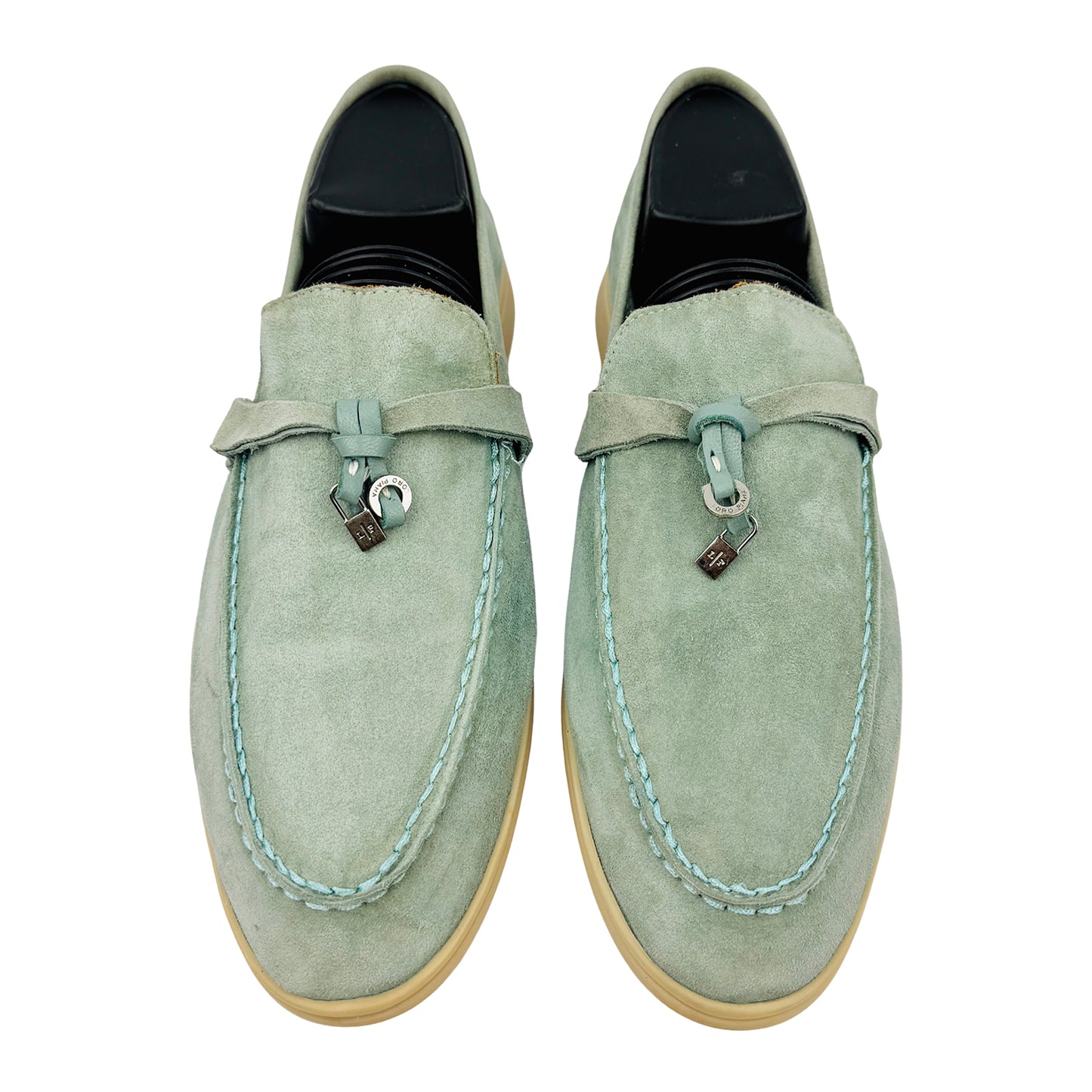 Loro Piana Summer Walk Light Green Loafers (Size 40/40.5) - J 56000