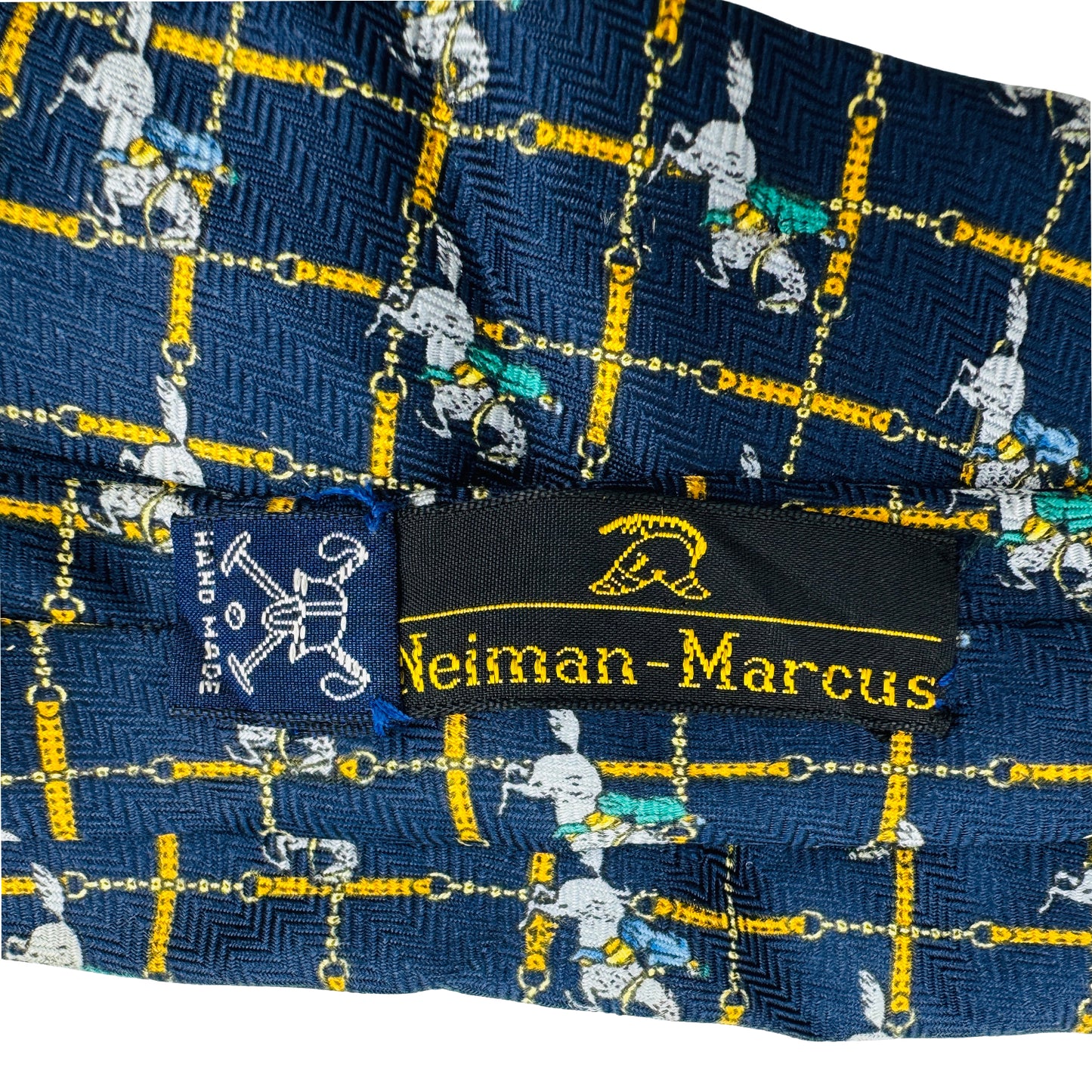 Ralph Lauren Polo Navy Blue 'Horse Rider Print' Tie (Size Regular)