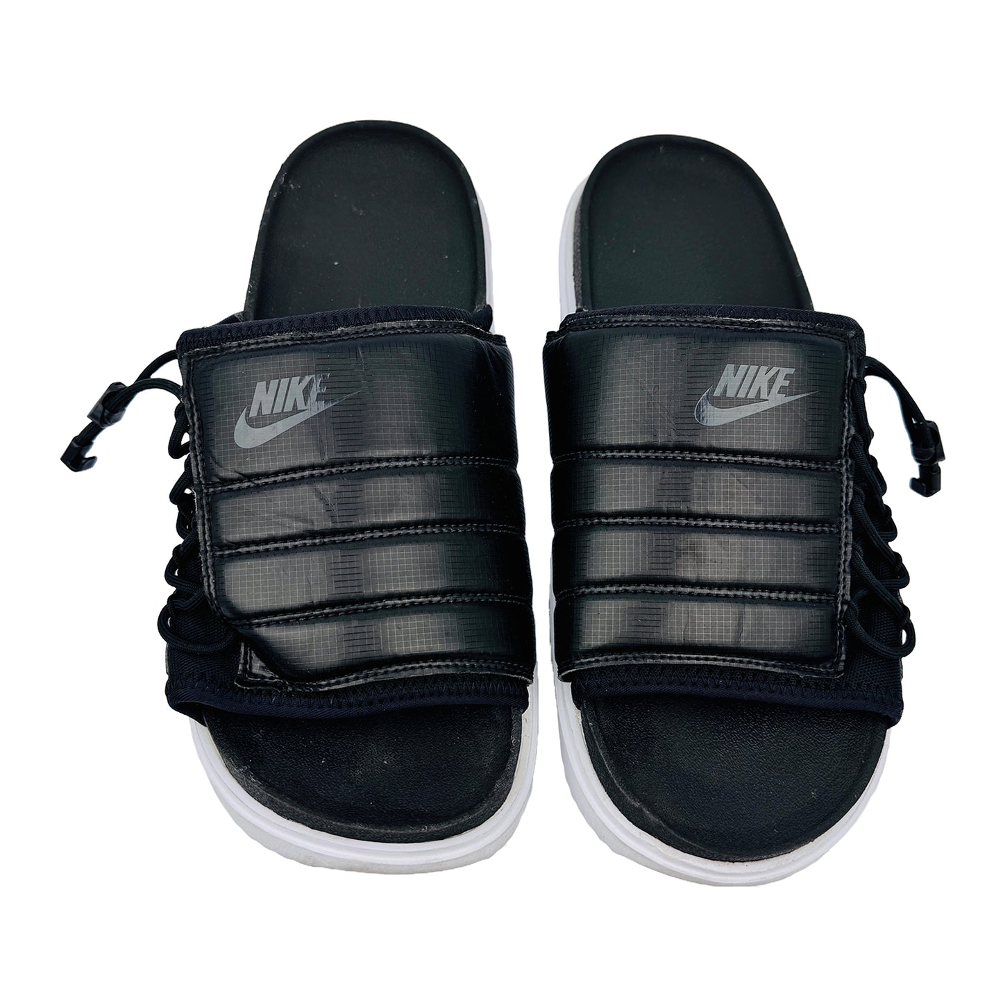 Front image of Nike Men's Asuna Black White Slides (Size 47/47.5) - CI8800-102