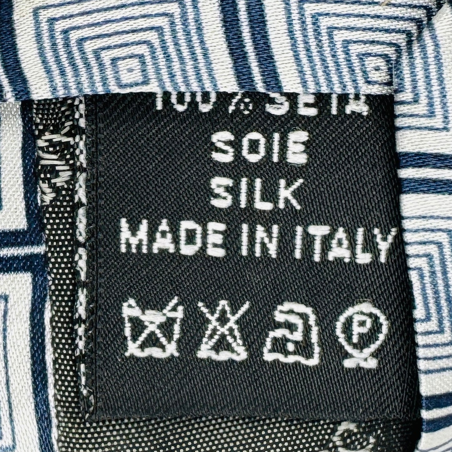 Versace Silver 'Geometric Square Pattern' Tie (Size Regular)