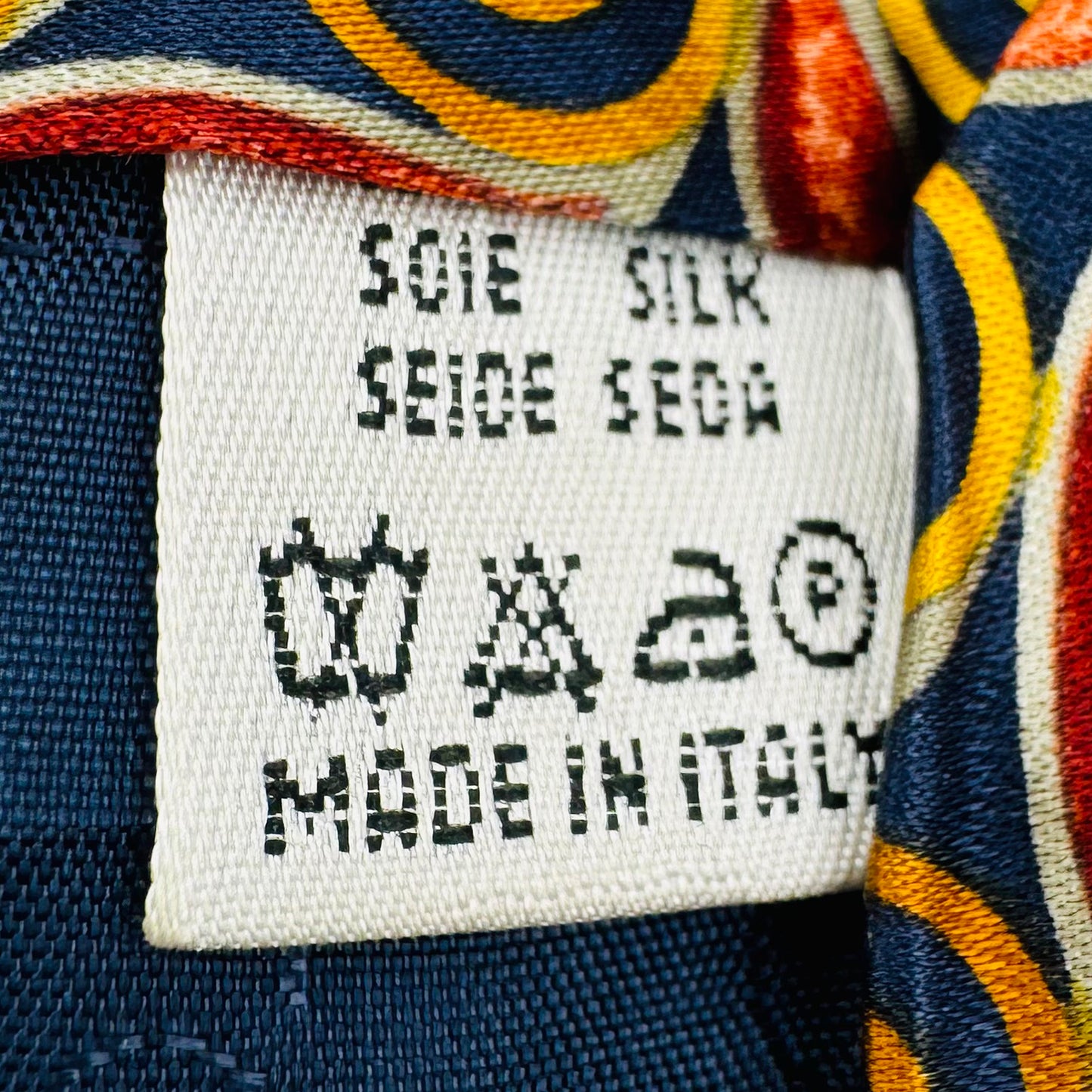 Valentino Navy Blue 'Circular Geometric Pattern' Tie (Size Regular)