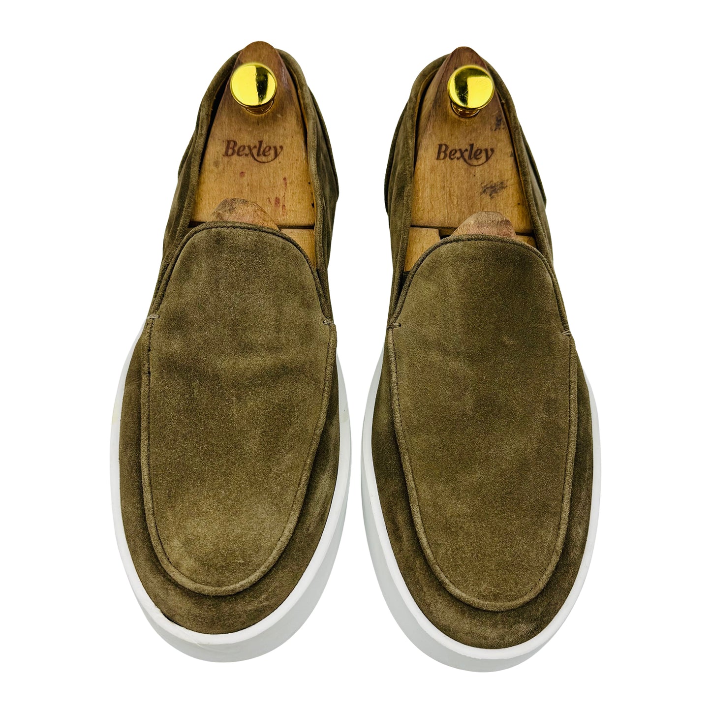 Fabiano Ricci Men's Olive Suede Slipon Loafer (Size 43)