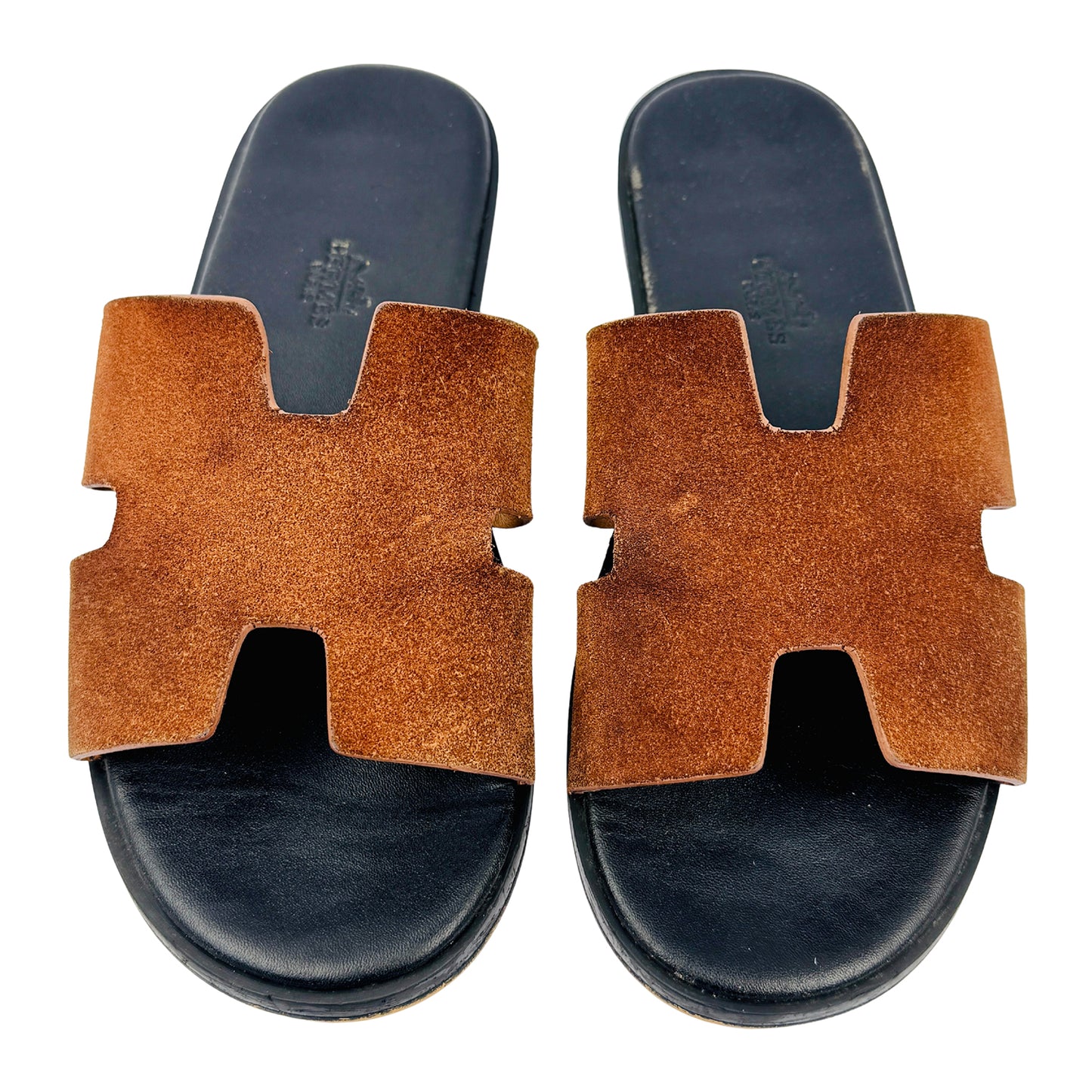 Hermes Izmir Sandal Suede Brown Slippers (Size 41.5/42)