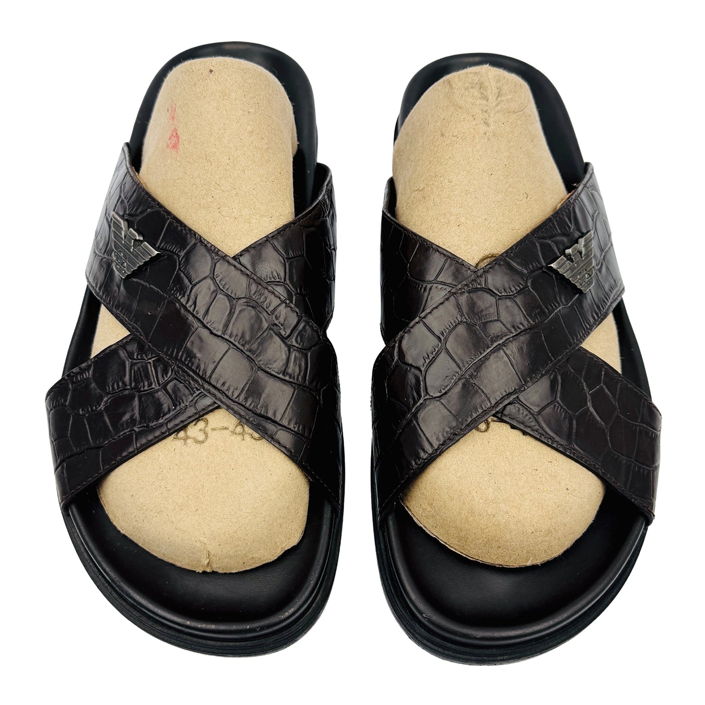 Emporio Armani Men's Black Slippers (Size 41/41.5) - X4P067