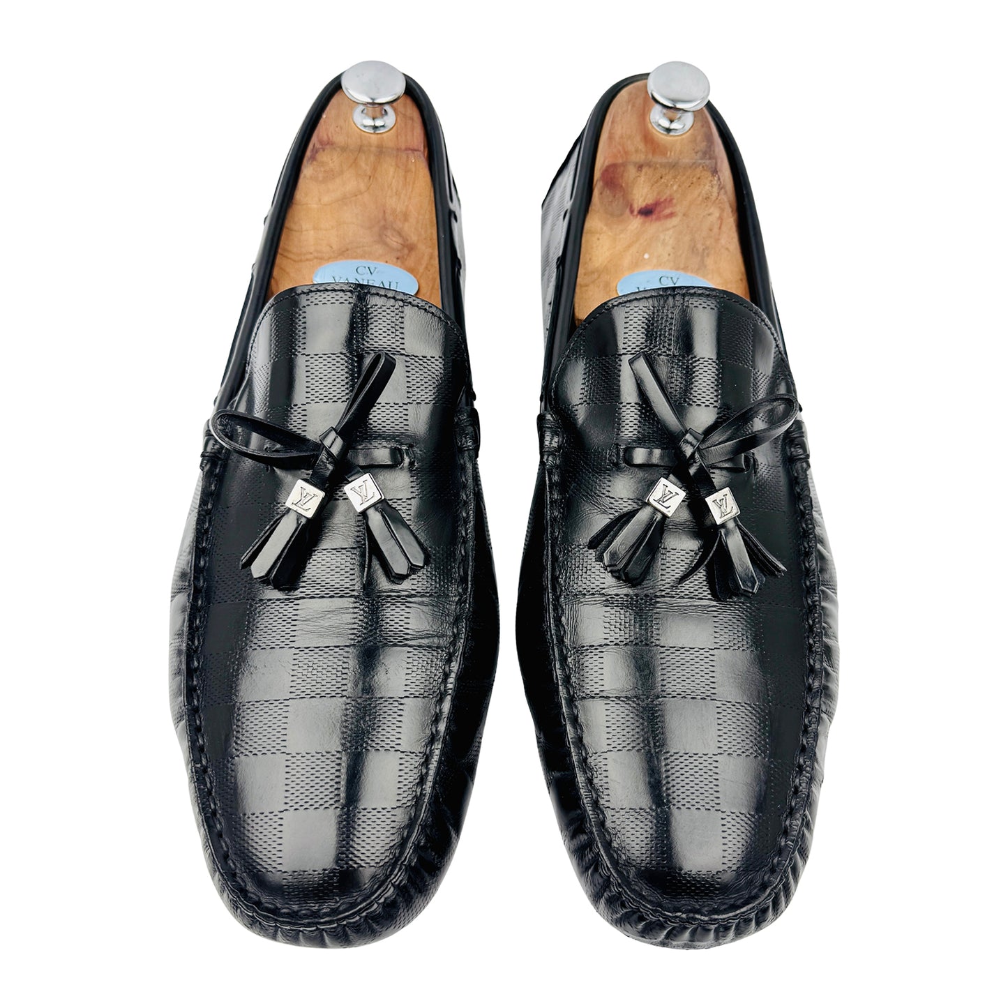 Louis Vuitton Men's Damier Graphite Tassel Loafers (Size 45.5/46)