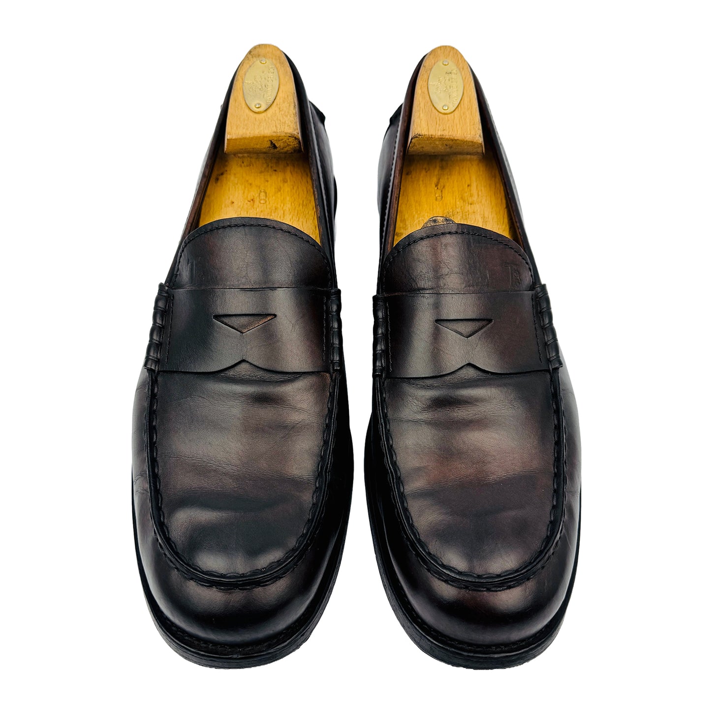 Front image of Tod's Men's Brown Leather Loafers (Size 42.5/43)