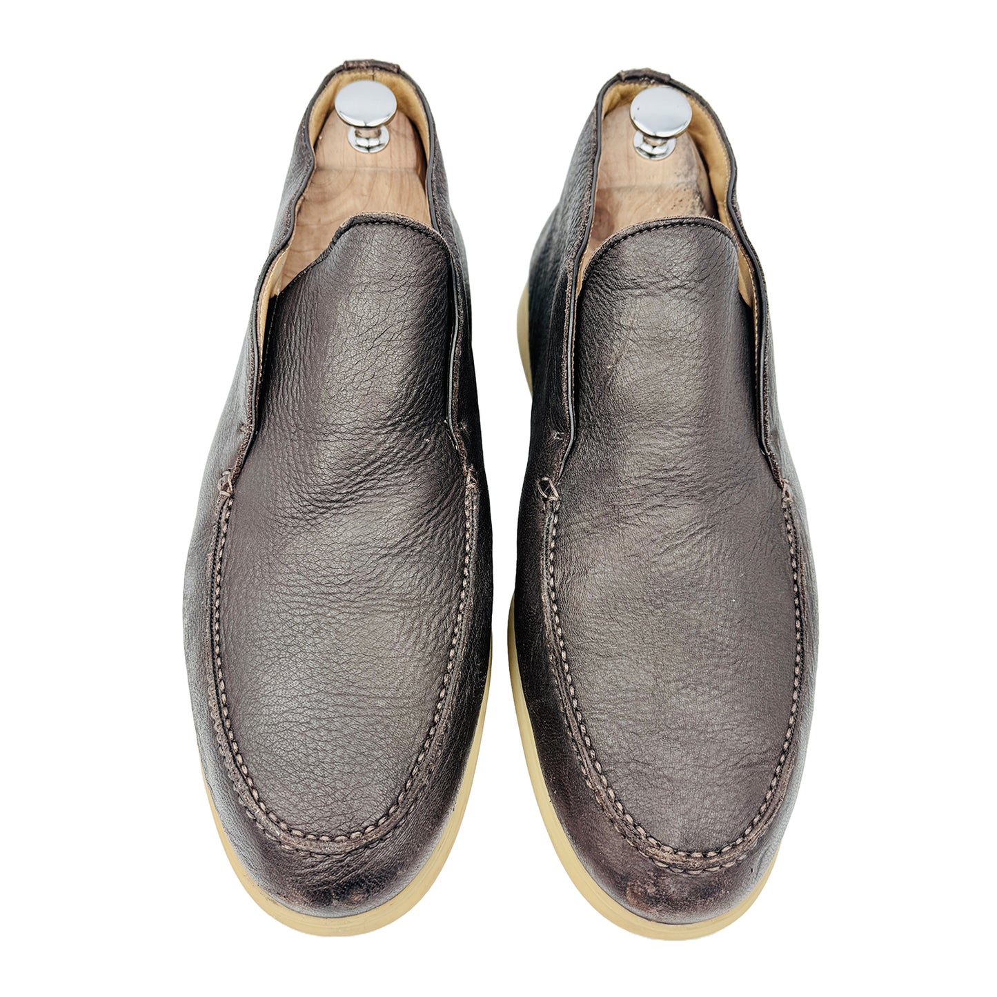 Front image of Loro Piana Men's Brown Open Walk Brown Ankle Boots (Size 45)