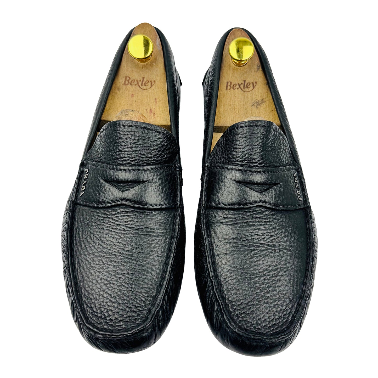 Prada Men's Black Pebbled Leather Loafer (Size 42.5/43) - 2DD001
