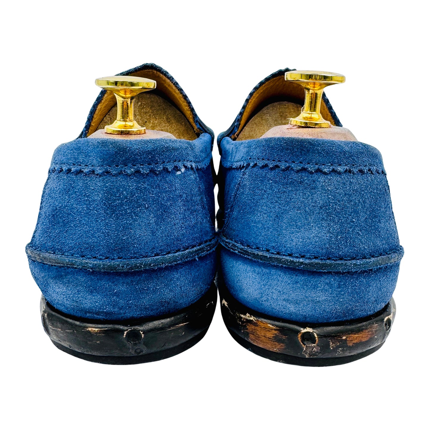 Gucci Men's Horsebit Blue Suede Loafers (Size 41/41.5)
