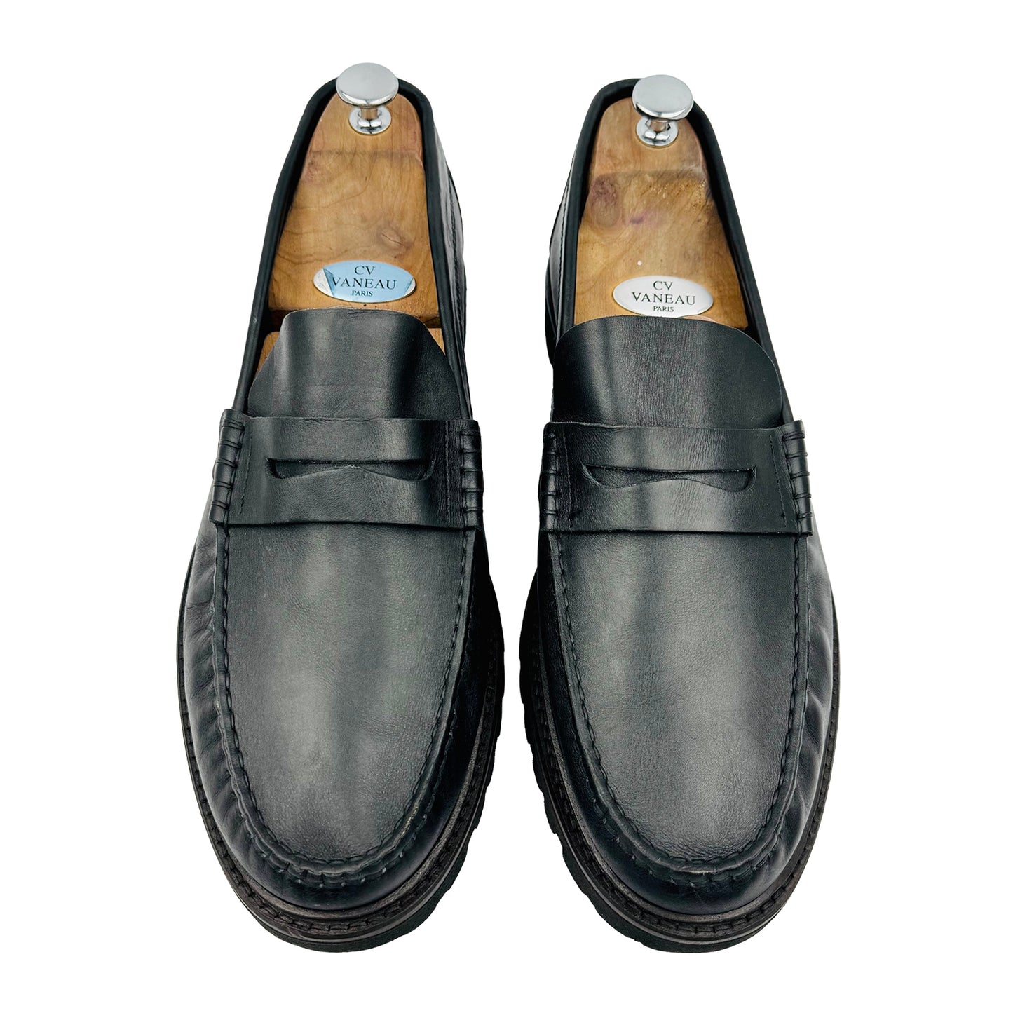 Massimo Dutti Black Leather Track Sole Loafer (Size 45.5/46)
