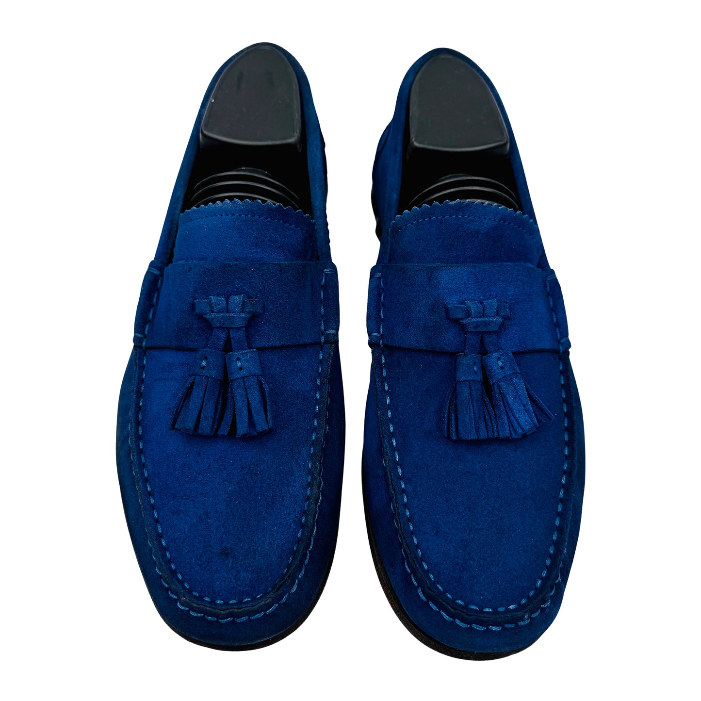 Gucci Men's Horsebit Blue Suede Loafers (Size 41/41.5) - 386550