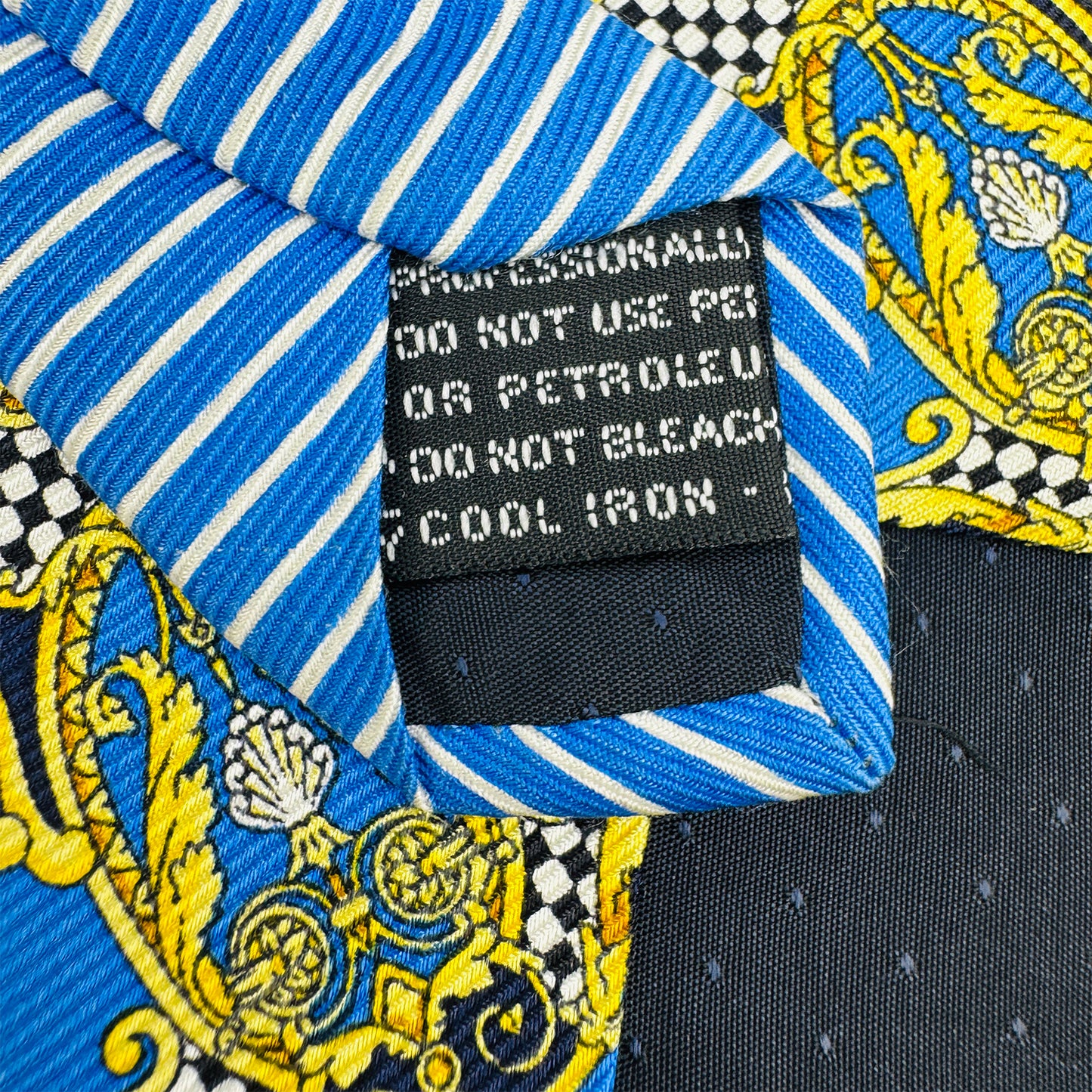 Gianni Versace Blue 'Baroque Print' Tie (Size Regular)