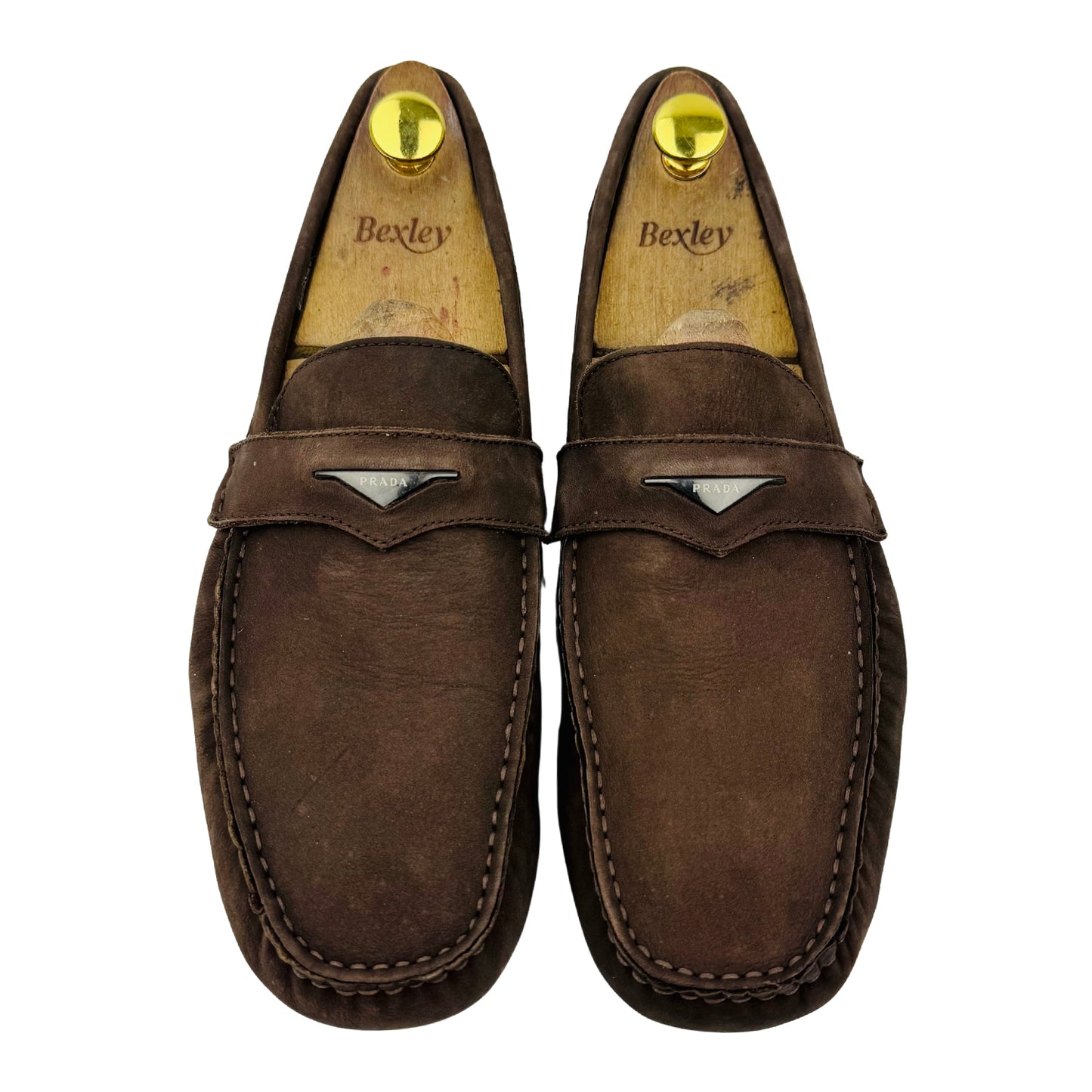 Prada Men's Brown Penny Suede Loafer (Size 42.5)
