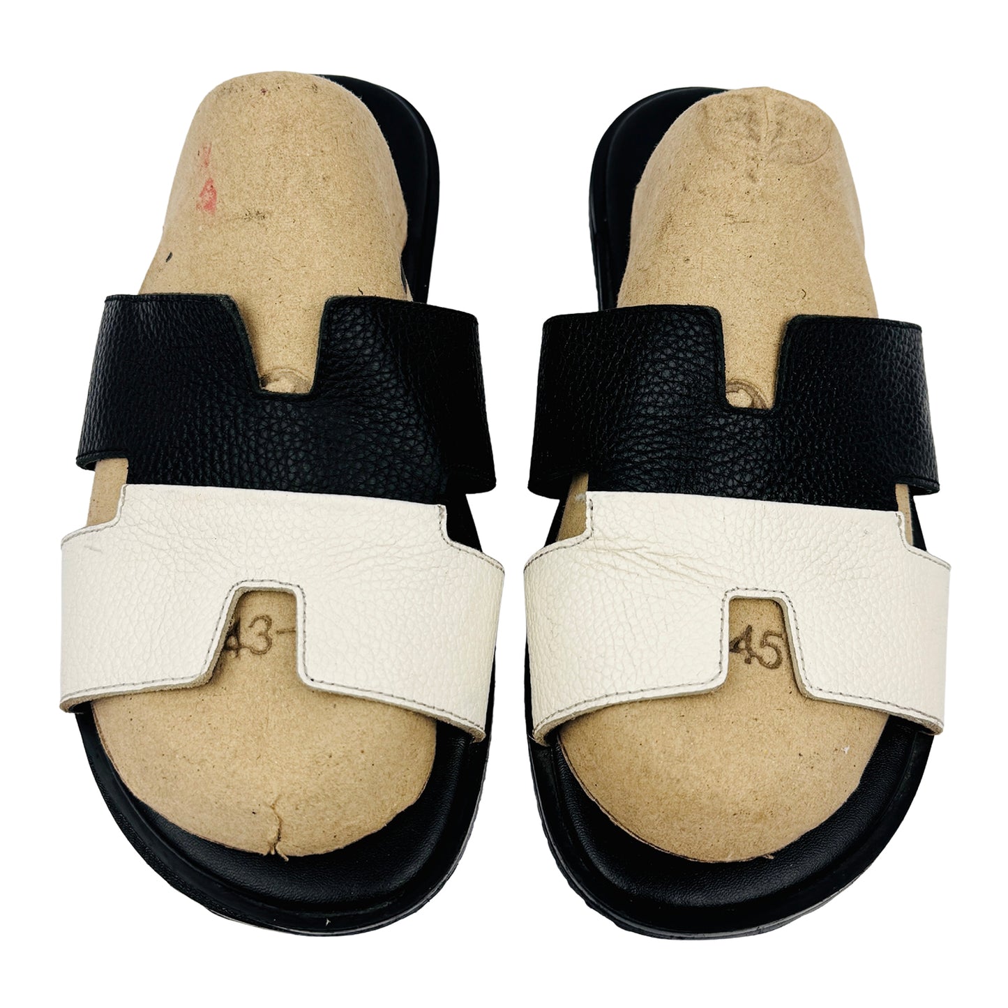 Hermes Izmir 'Black White' Slippers (Size 41/41.5)