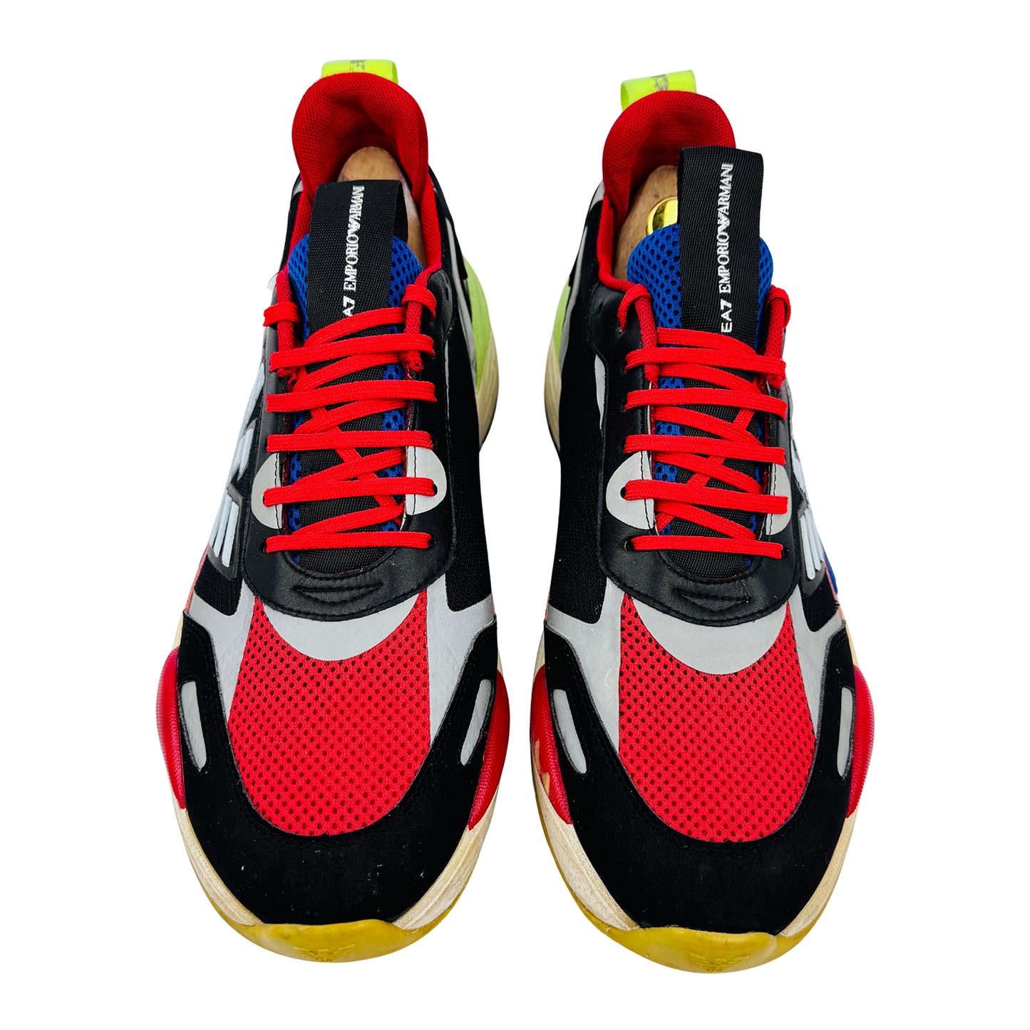 Emporio Armani EA7 Red Blue Chunky Sneakers (Size 41.5/42)