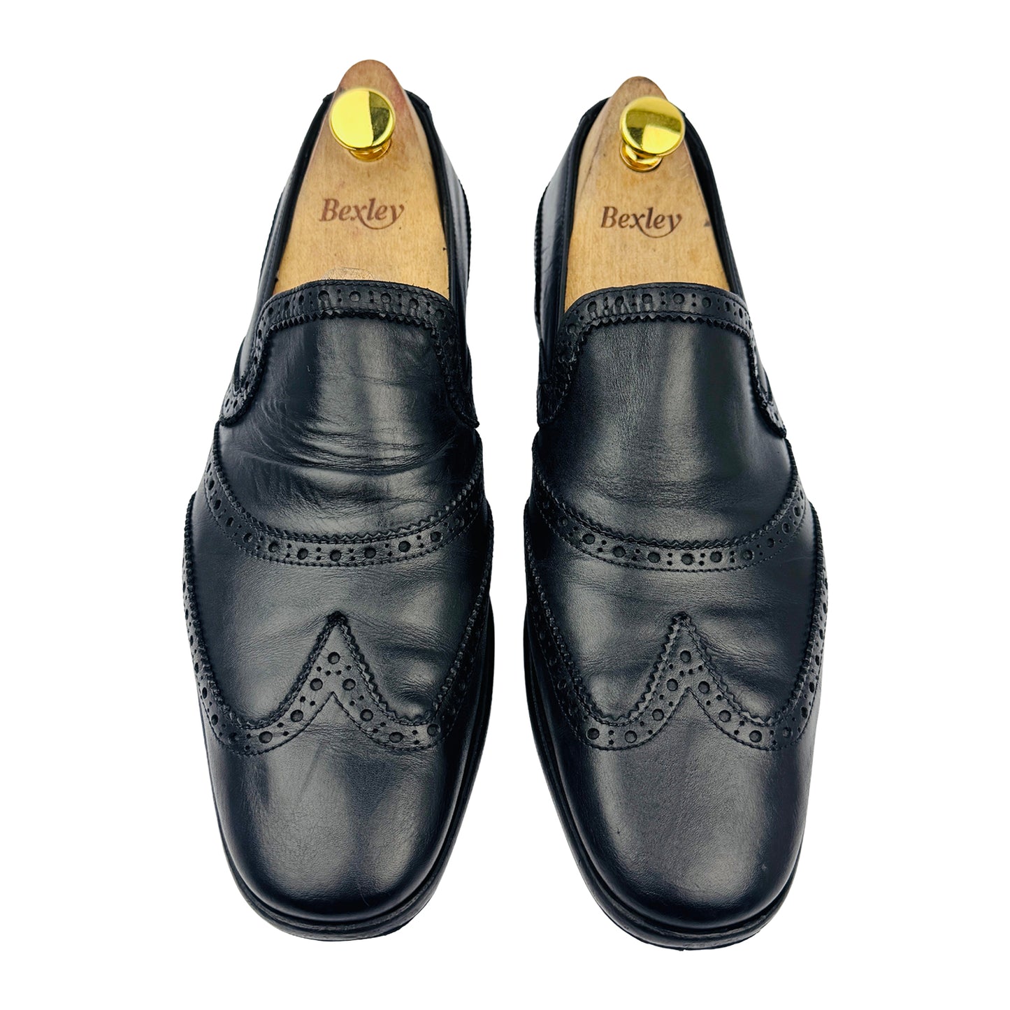 Salvatore Ferragamo Beltramo Wingtip Brogue Black Loafers (Size 42)