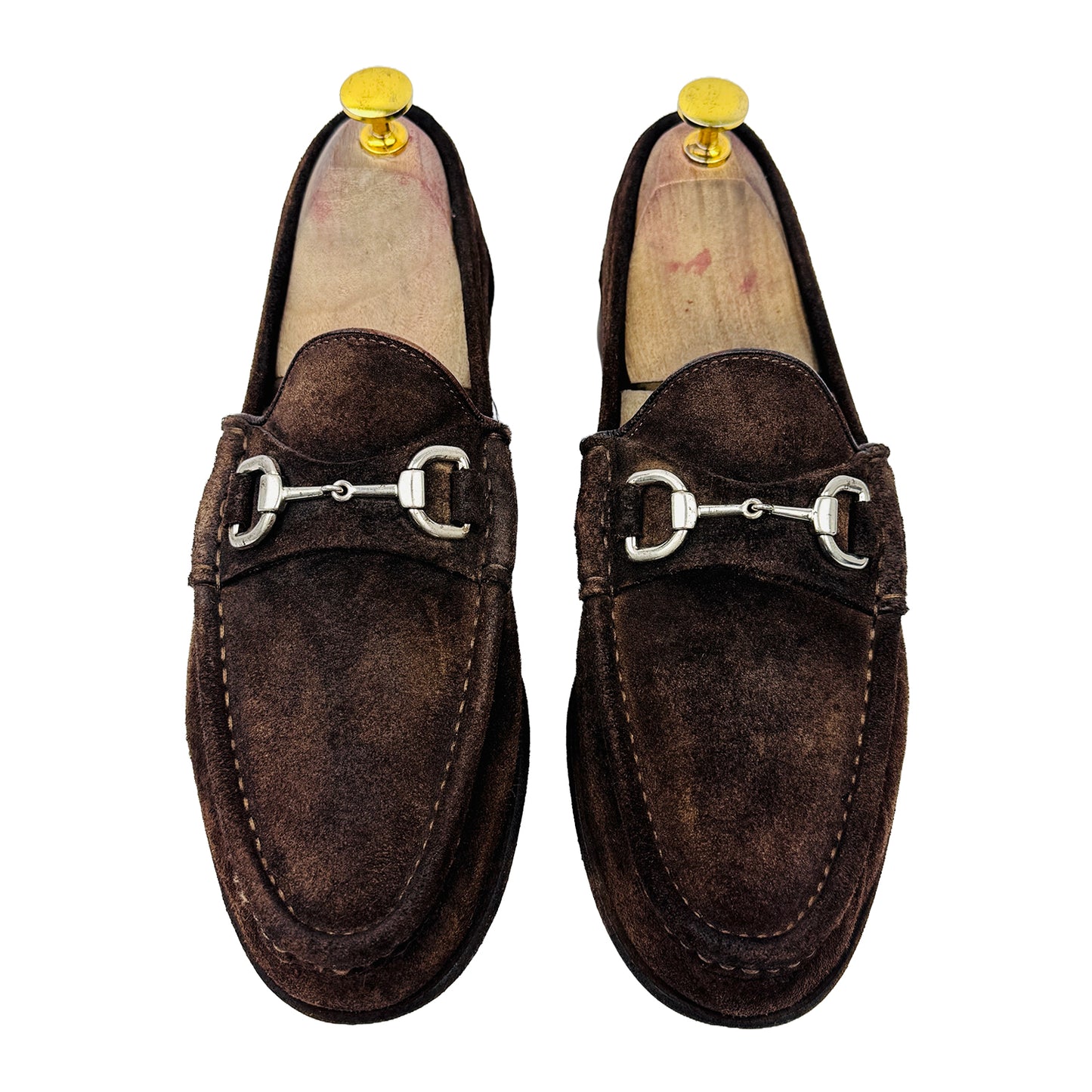 Gucci Men's Horsebit Brown Suede Loafers (Size 41/41.5)