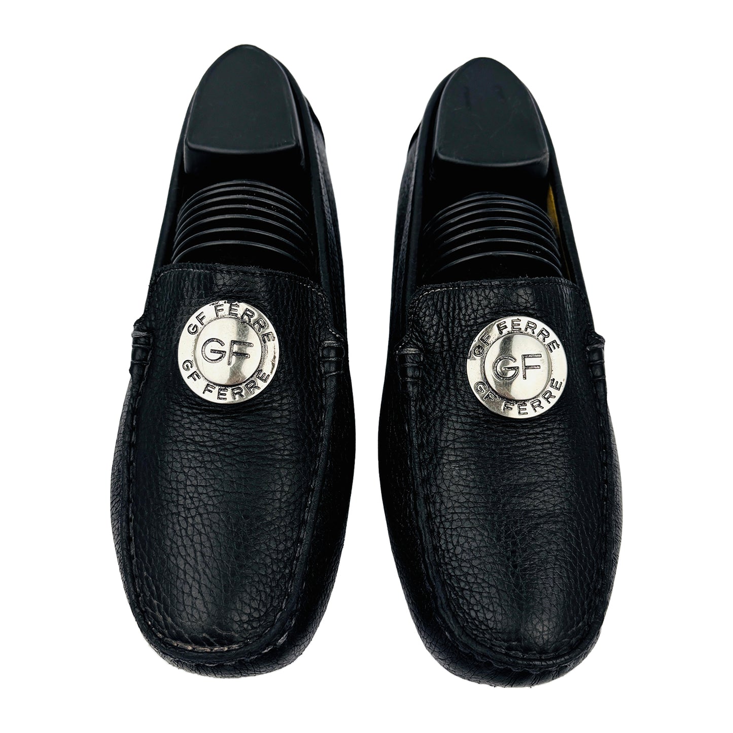 GF Ferre Buckle Grain Leather Moccasins (Size 38)