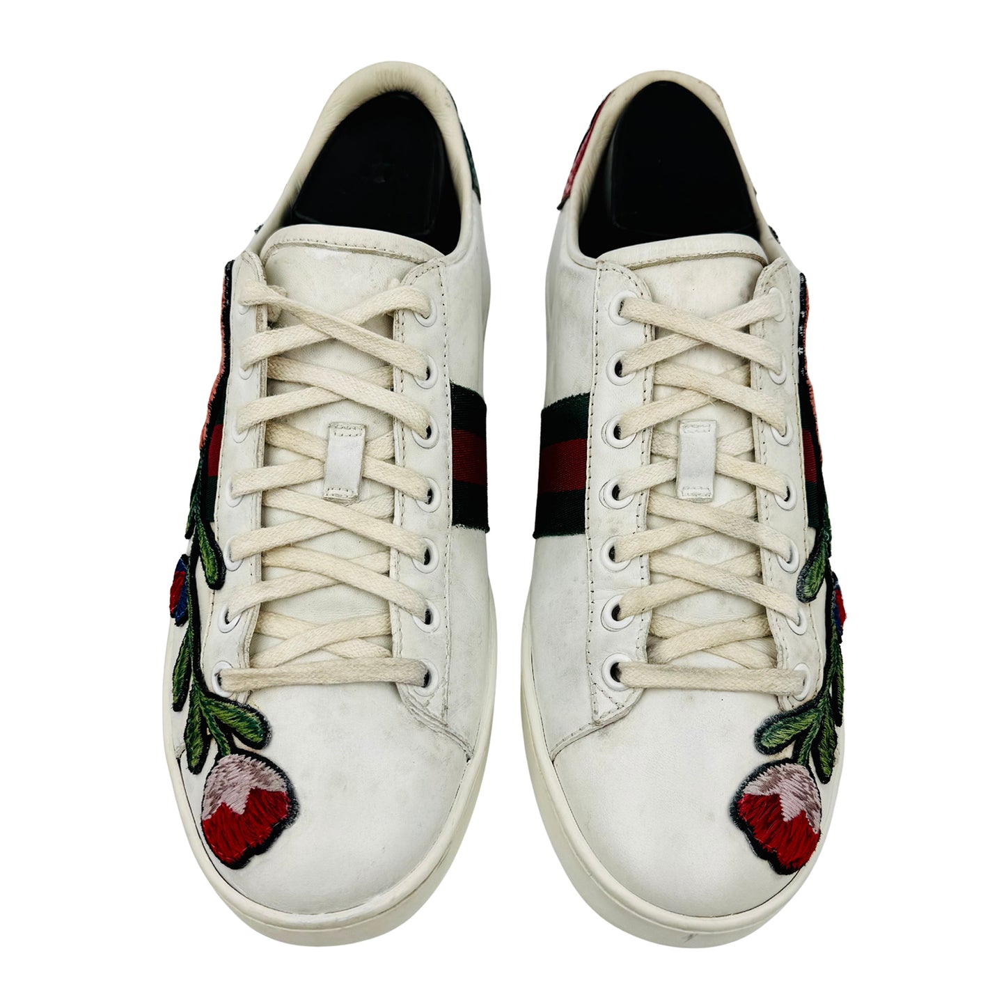 Gucci Ace Embroidered Floral Sneakers (Size 37.5/38) - 431917 A38G0 9064