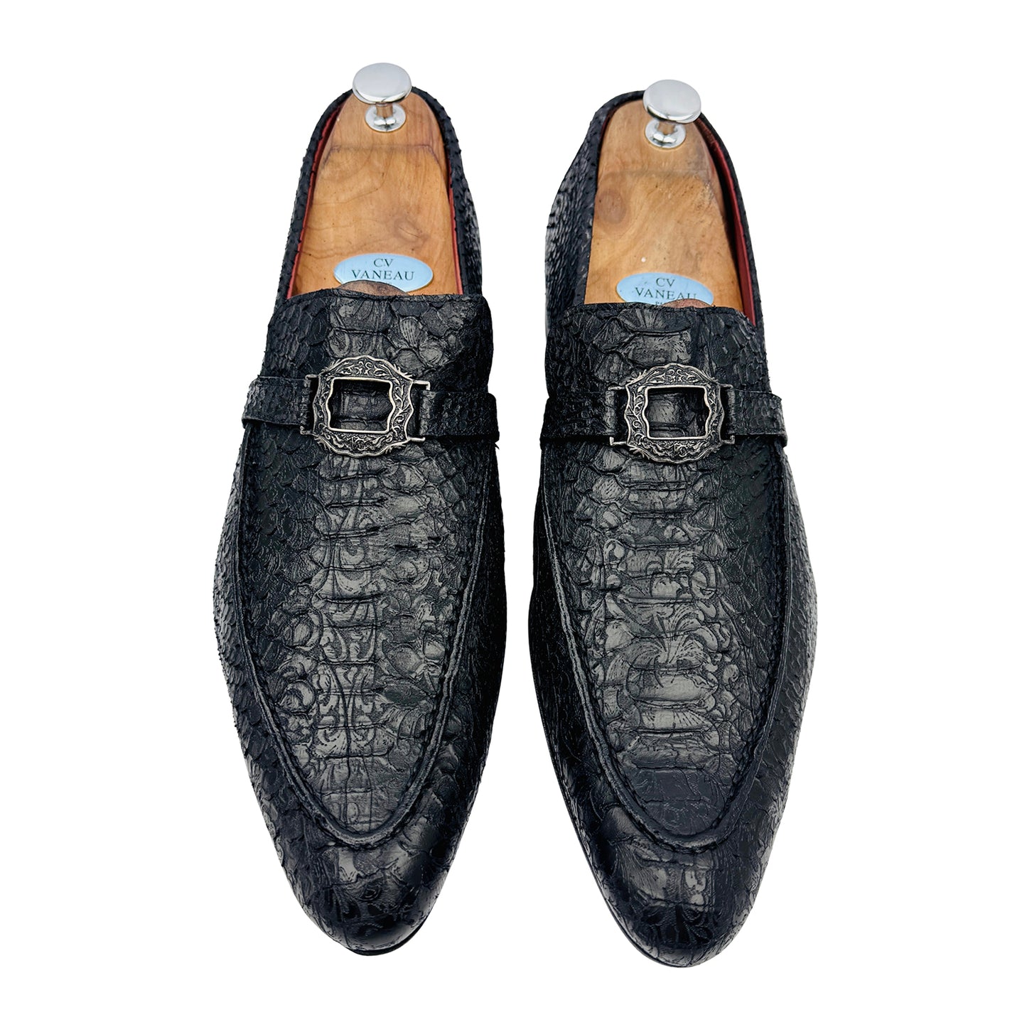 Roberto Cavalli Men's Black Crocodile Skin Leather Loafers (Size 45/46)