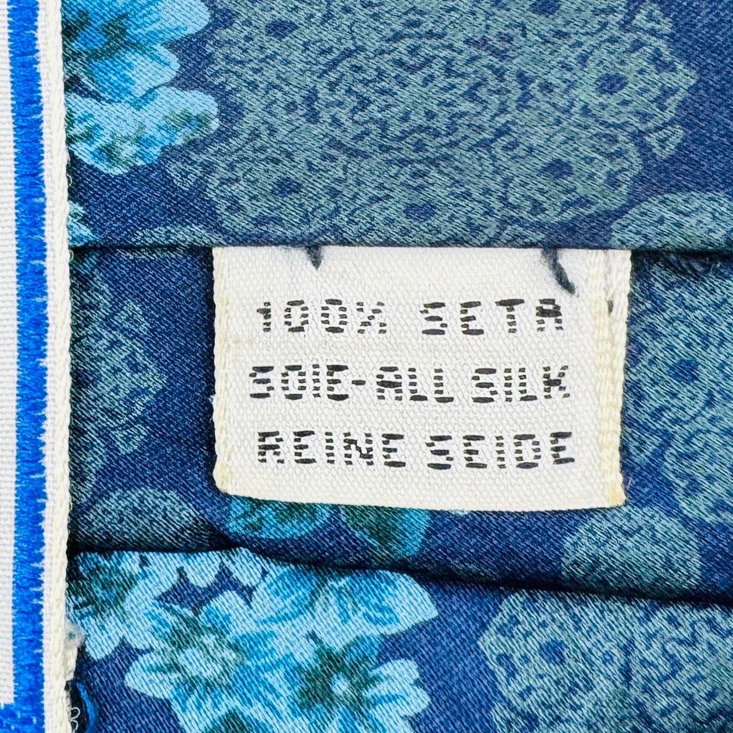 Yves Saint Laurent Navy Blue 'Floral Pattern' Tie (Size Regular)