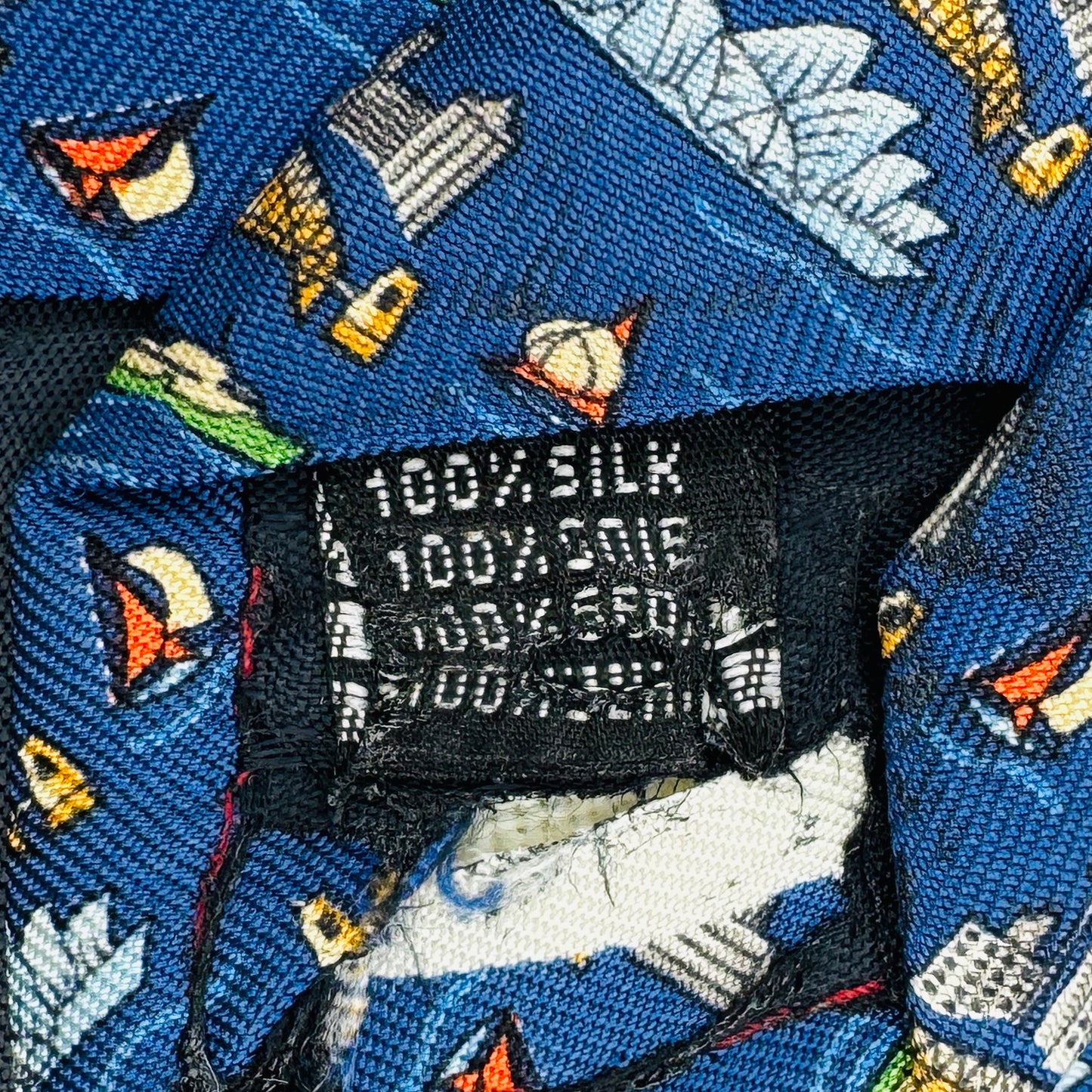 Salvatore Ferragamo Blue 'Graphic Pattern' Tie (Size Regular)