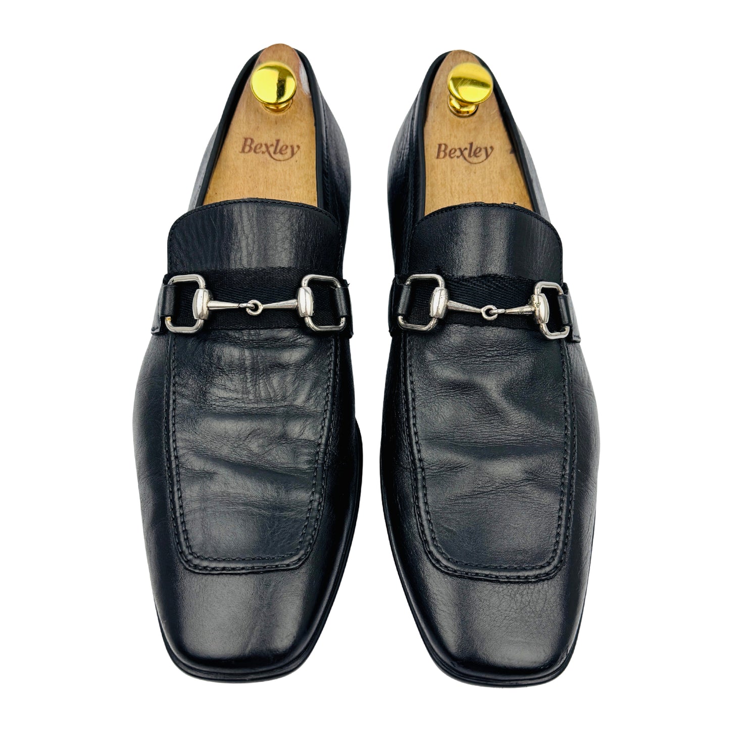Gucci Men's Black Horsebit Leather Loafers (Size 44/45) - 190004