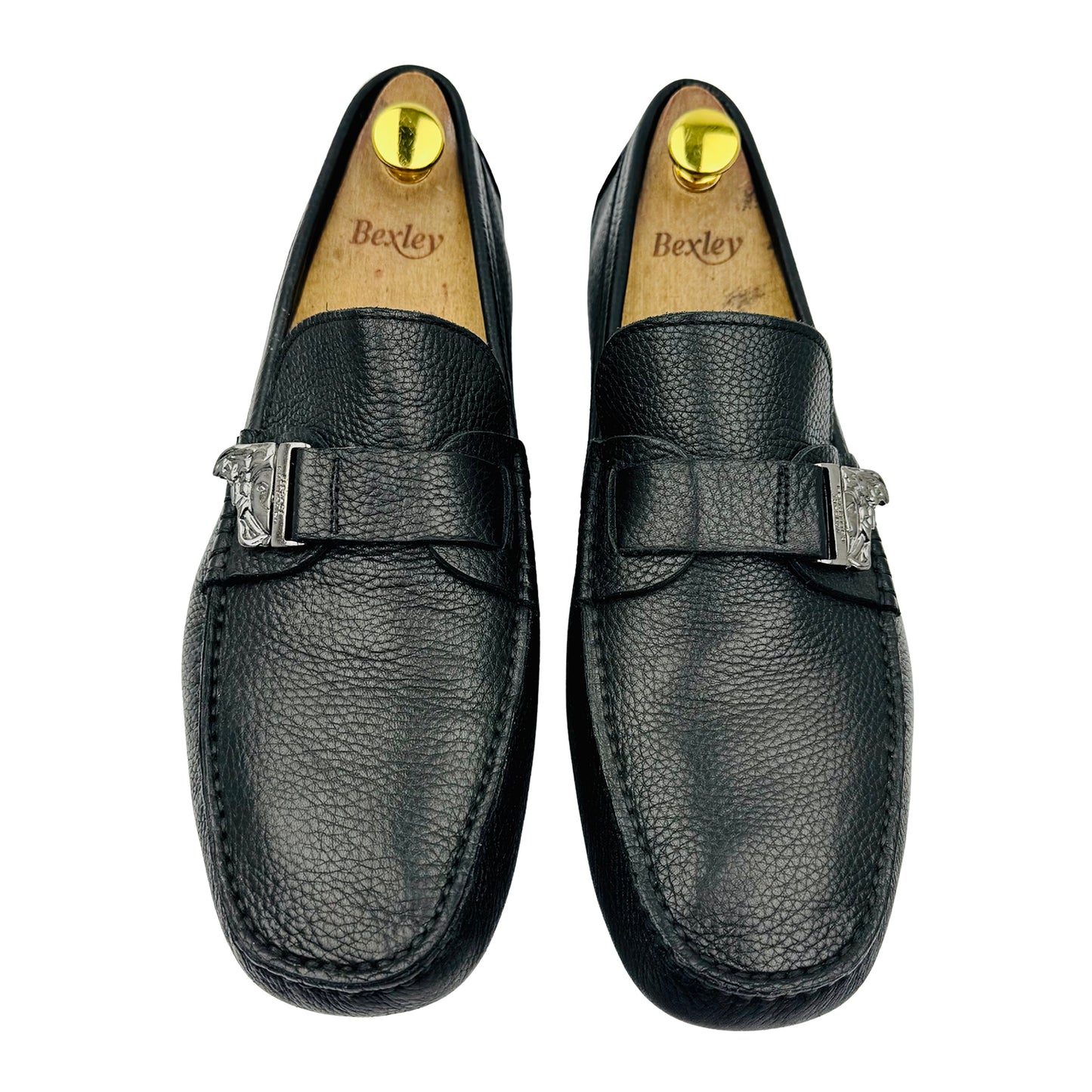 Versace Men's Black Medusa Buckle Driving Loafer (Size 44)