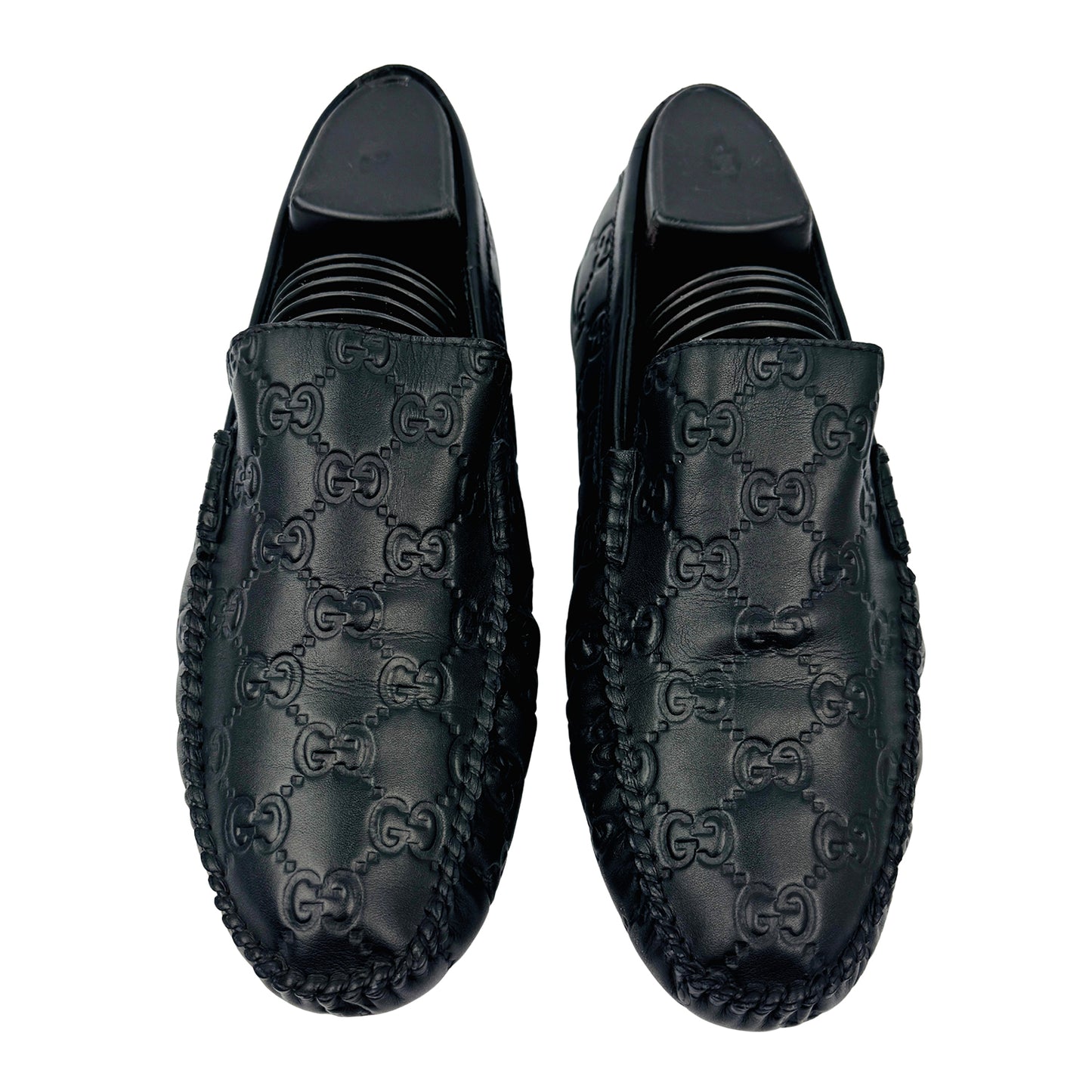 Gucci Signature GG Black Debossed Loafers (Size 39/40)