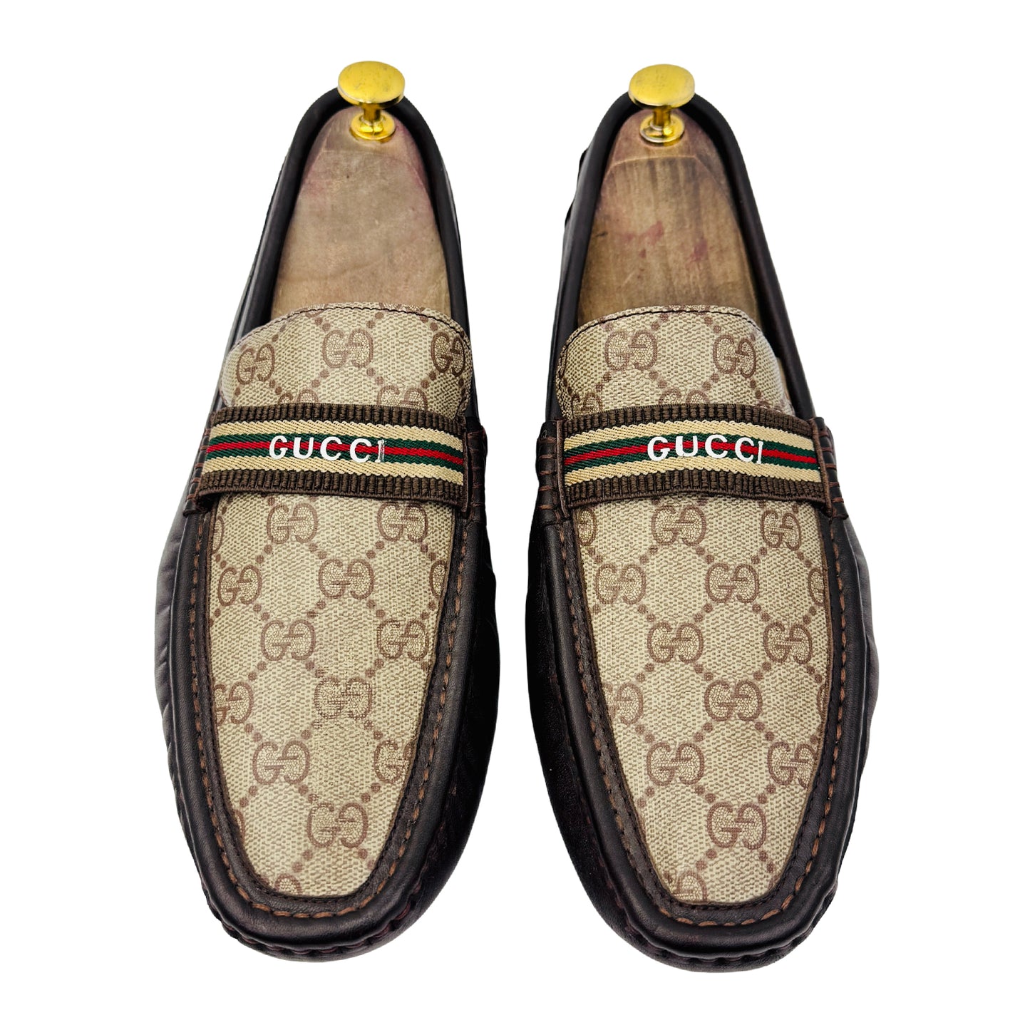 Gucci GG Supreme Web Driver Loafers (Size 42.5)