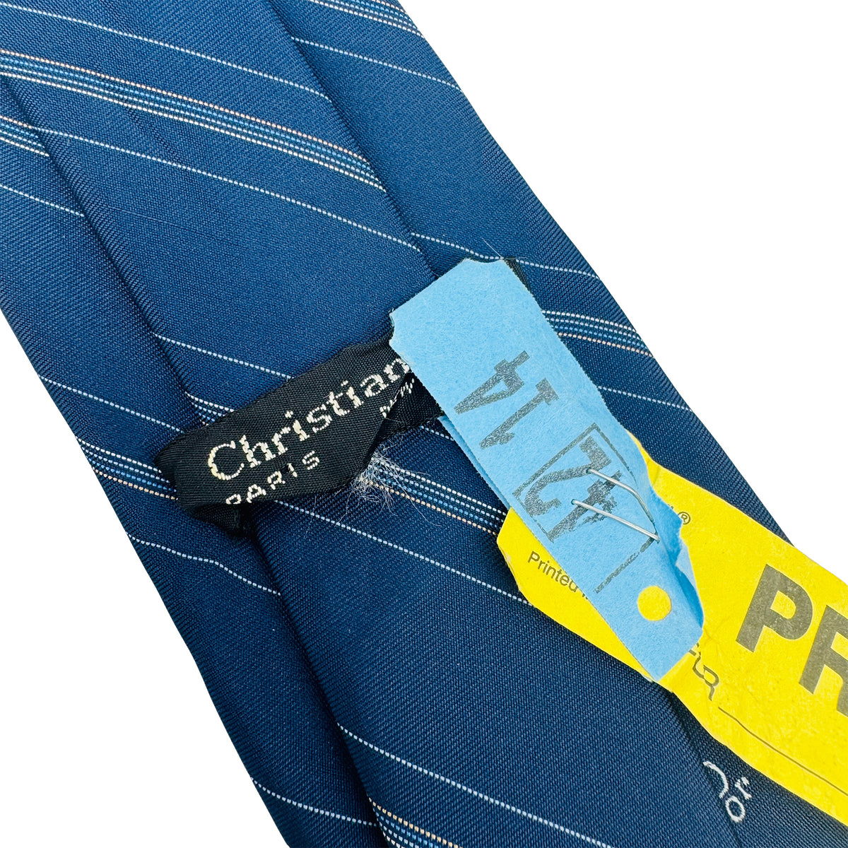 Christian Dior Light Blue 'Diagonal Stripes' Tie (Size Regular)