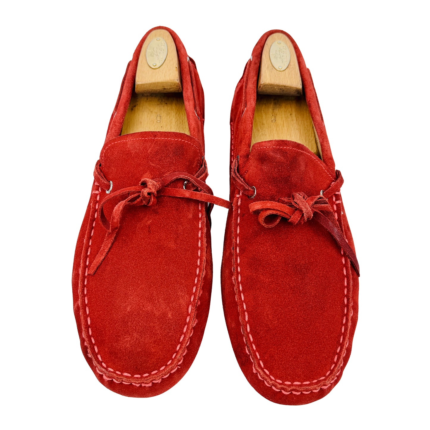 Bally Men's Red Dramer Suede Loafers (Size 44/44.5)