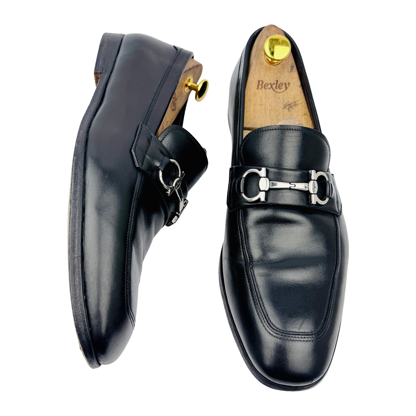 Salvatore Ferragamo Benford Gancini Bit Black Loafers (Size 43/43.5)