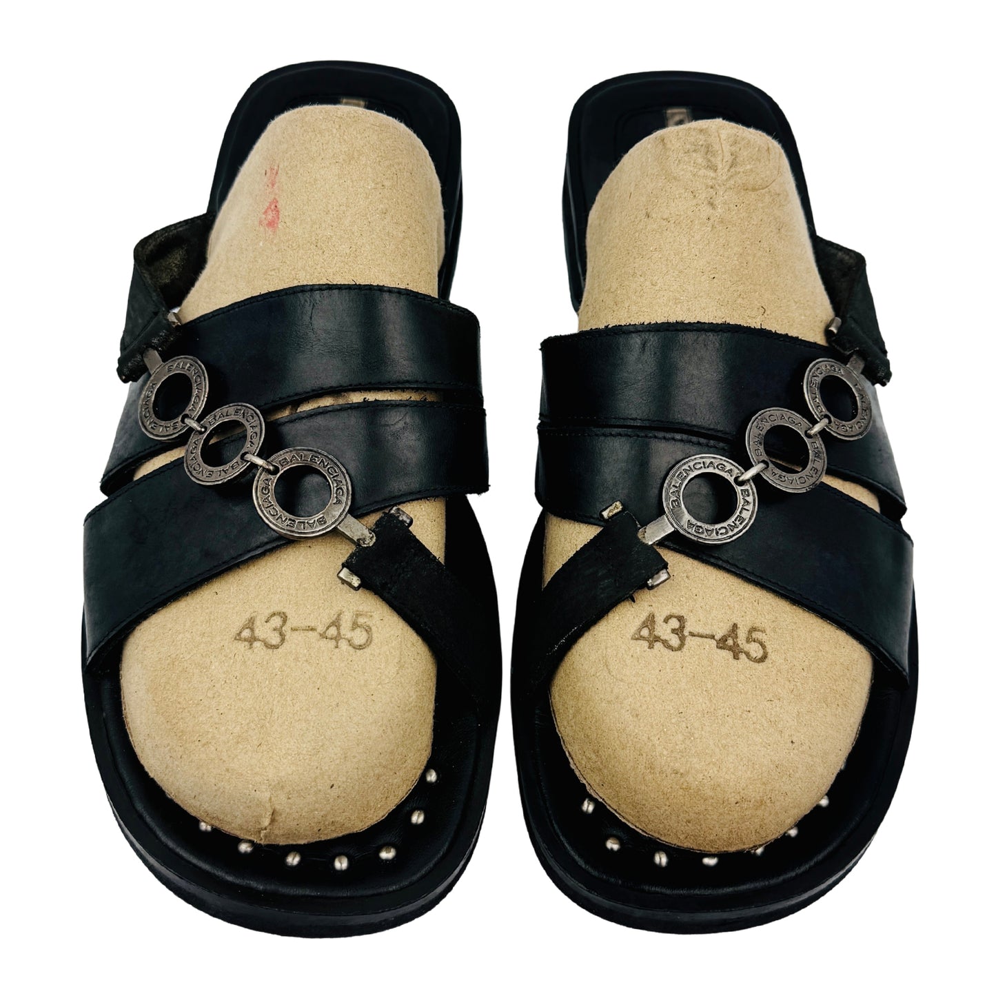 Balenciaga Cagole Black Leather Slides (Size 40)