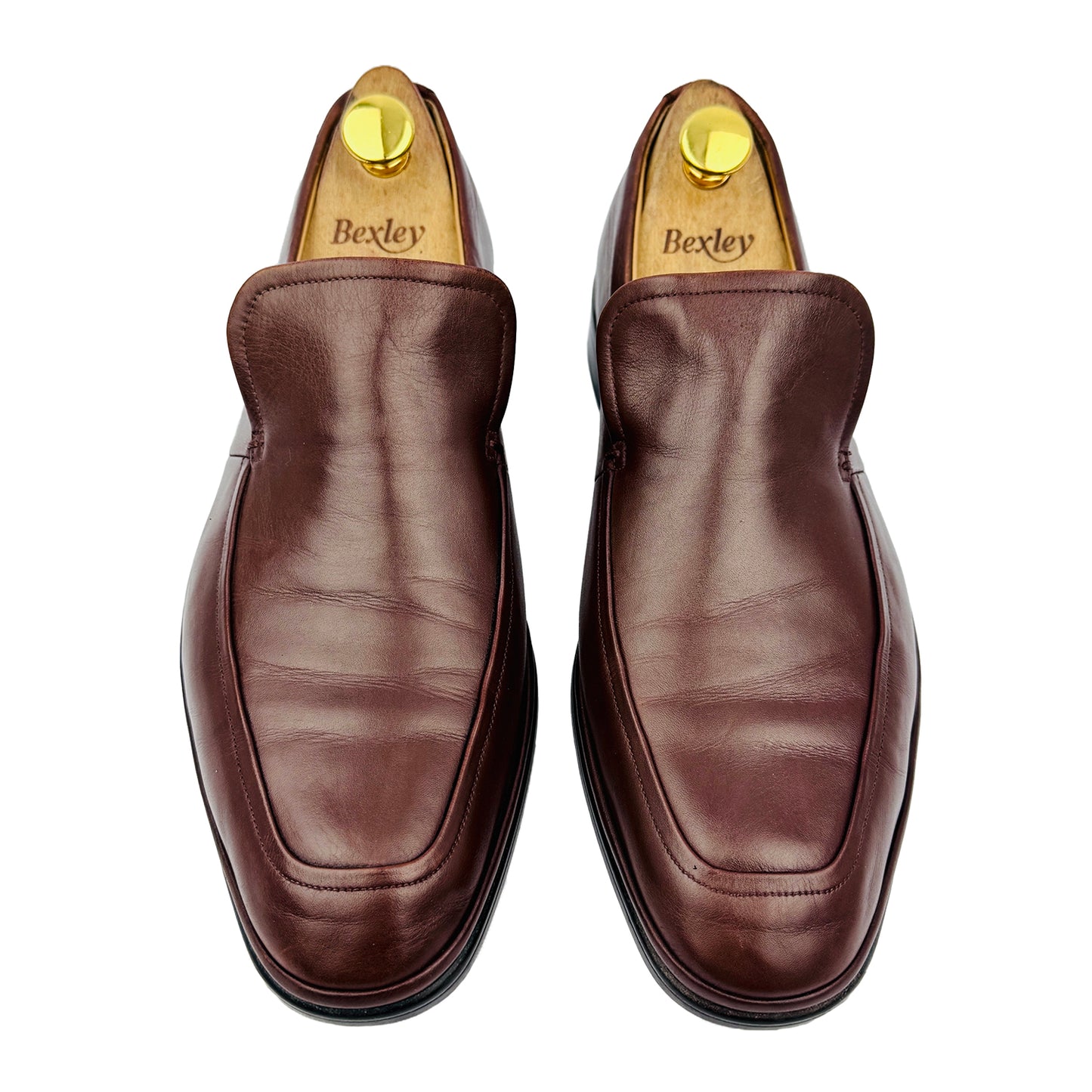 Front image of Bally Men's Brown Nexaro Calfskin Leather Loafers (Size 42/42.5)