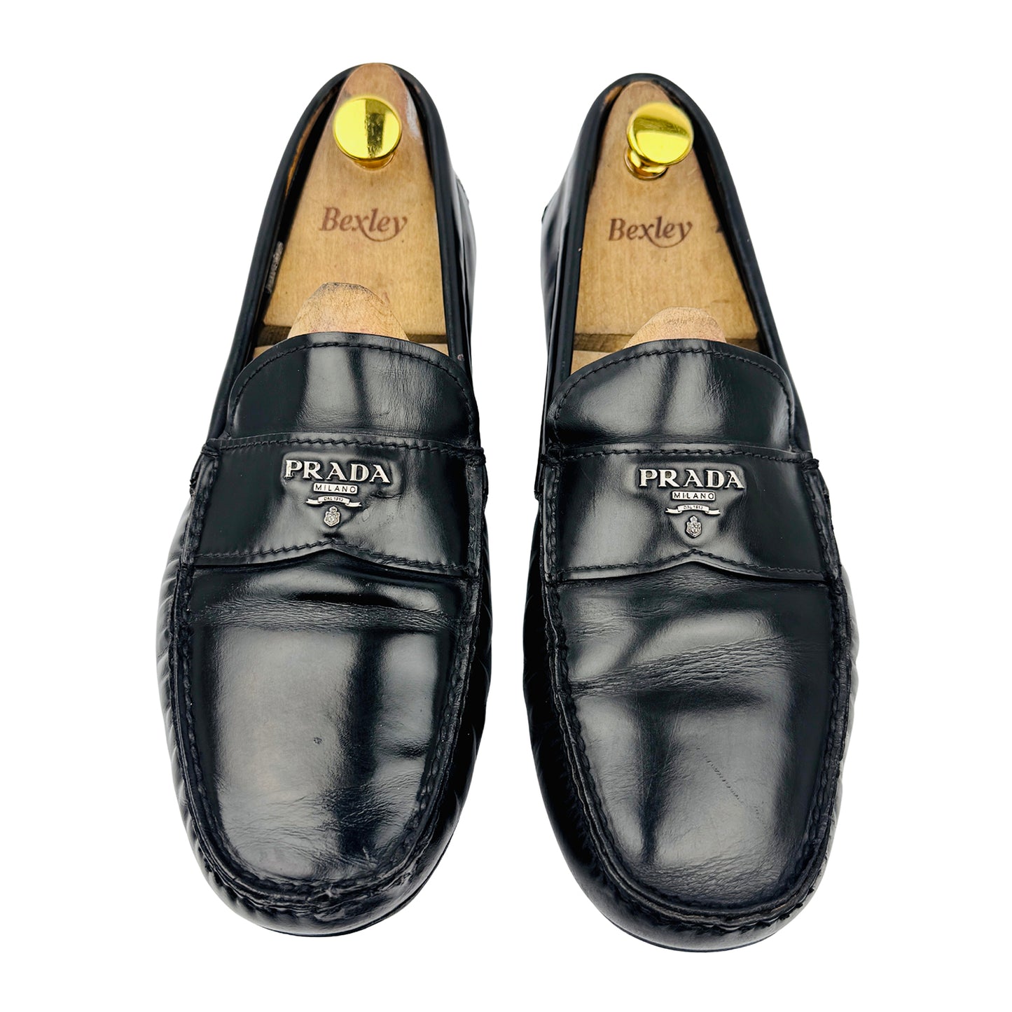 Prada Men's Black Leather Loafers (Size 43/43.5) - 2DD 007