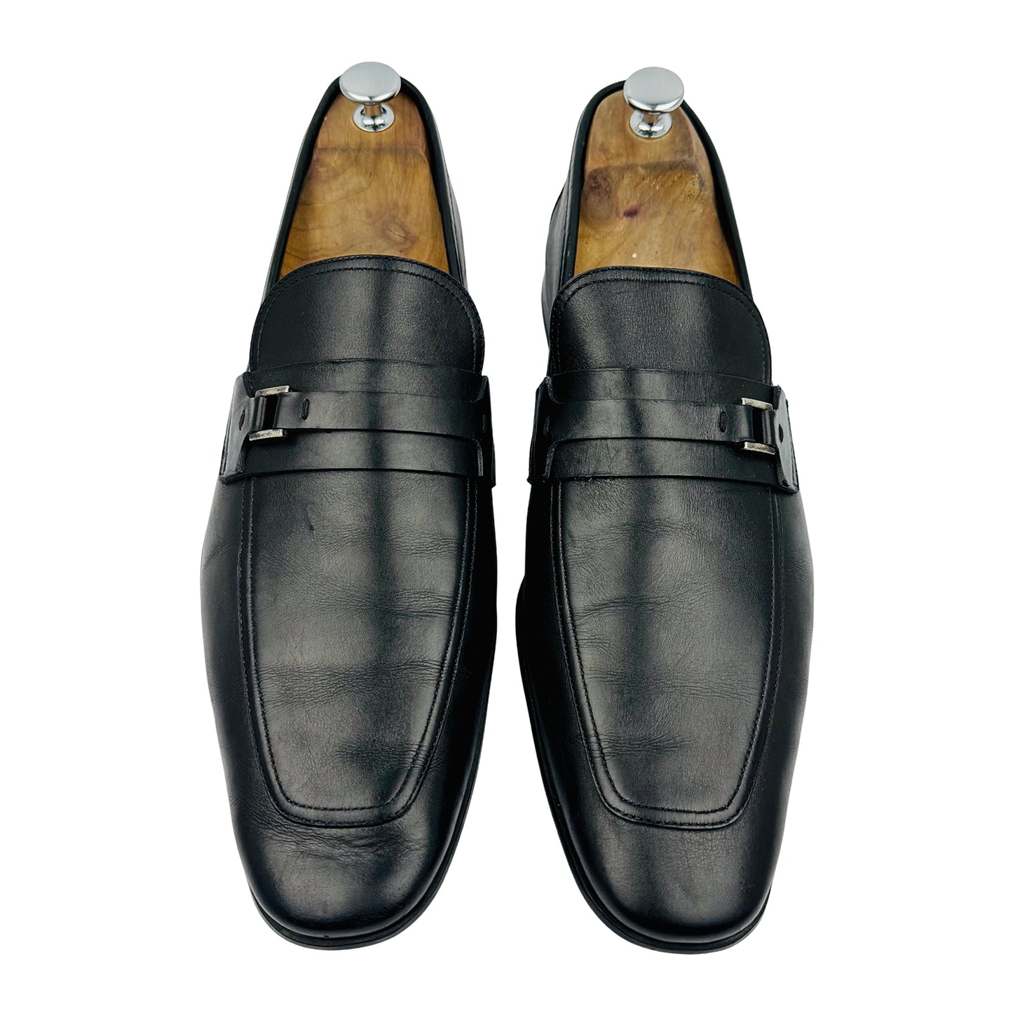Magnanni Men's Black Leather Miengo Loafer (Size 45)