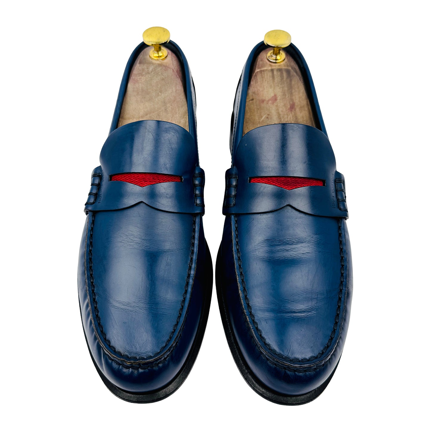 Louis Vuitton Men's Leather Penny Blue Loafers (Size 41/41.5)