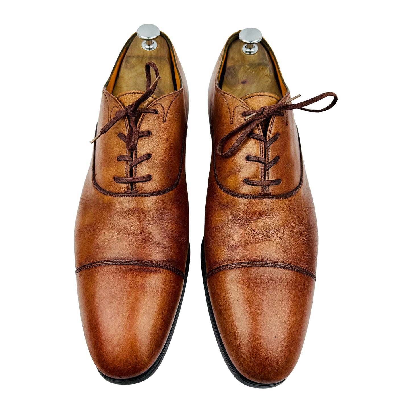 Santoni Men's Brown Italian Oxfords (Size 46/46.5)