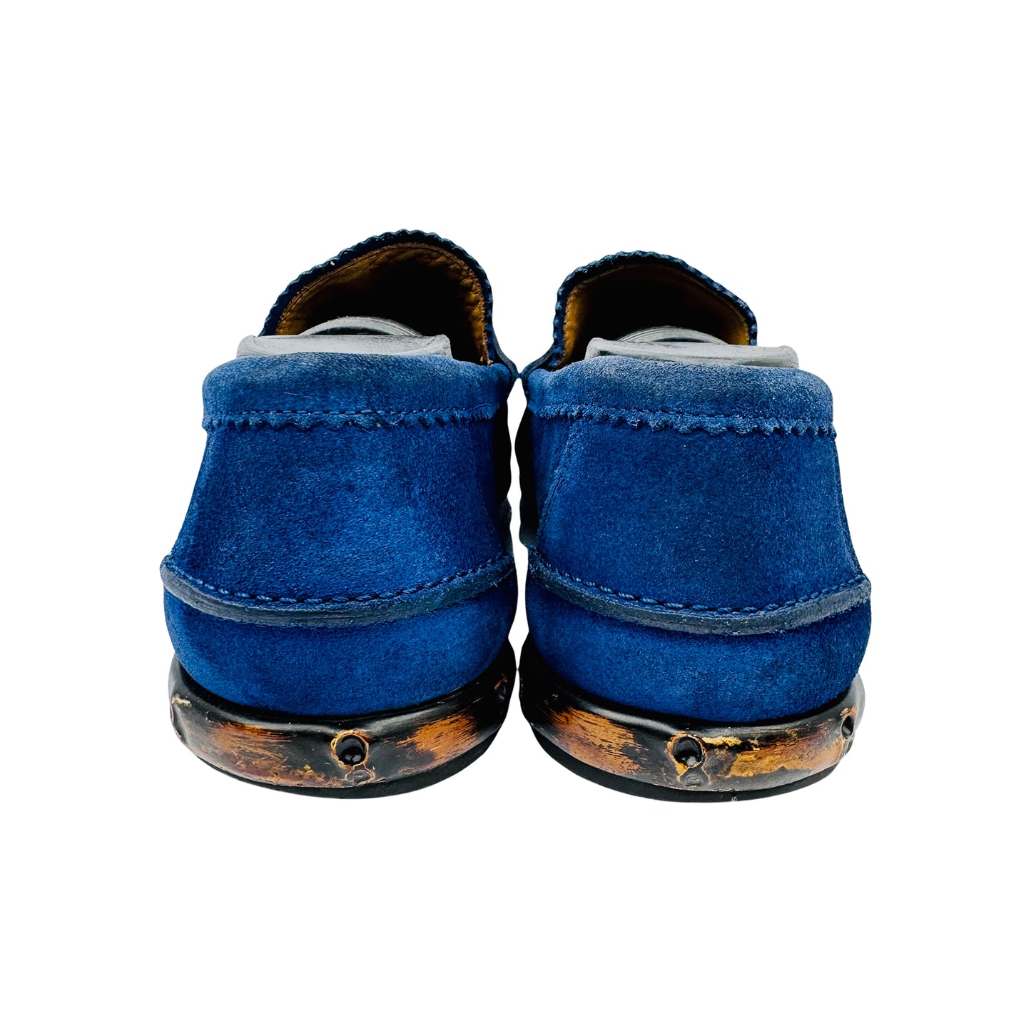 Gucci Men's Horsebit Blue Suede Loafers (Size 41/41.5) - 386550