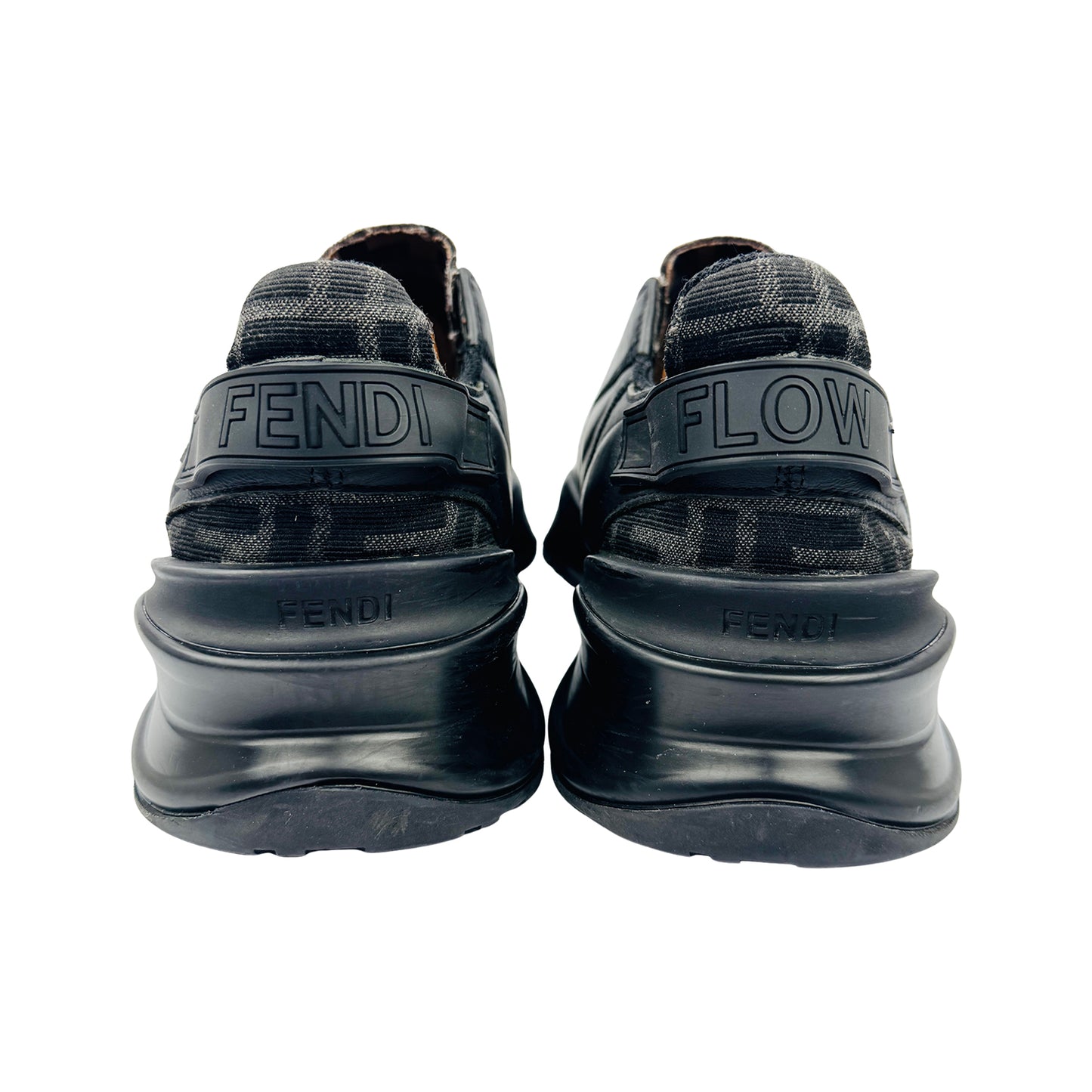 Fendi Men's Flow Black Leather Sneakers (Size 43.5/44)