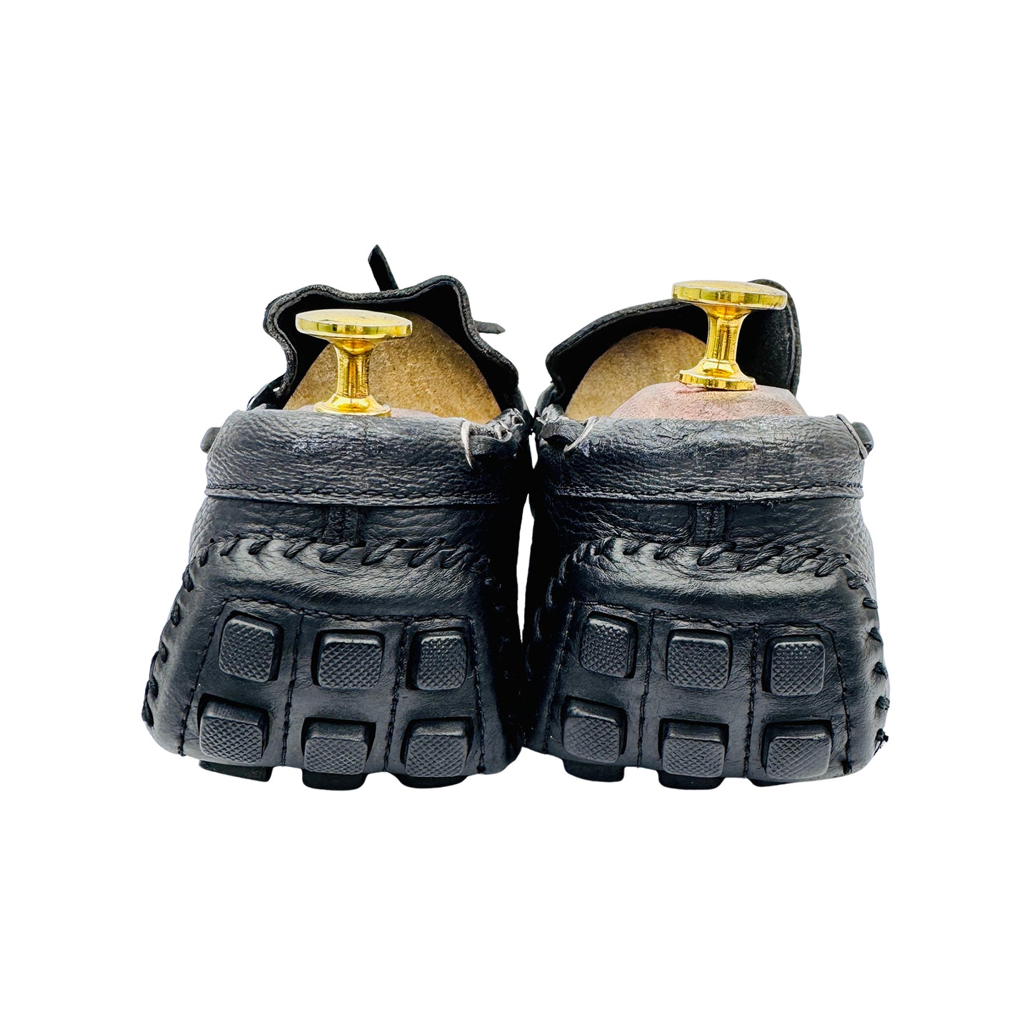 Louis Vuitton Men's Black Leather Driving Loafers (Size 42) - L FA 0117