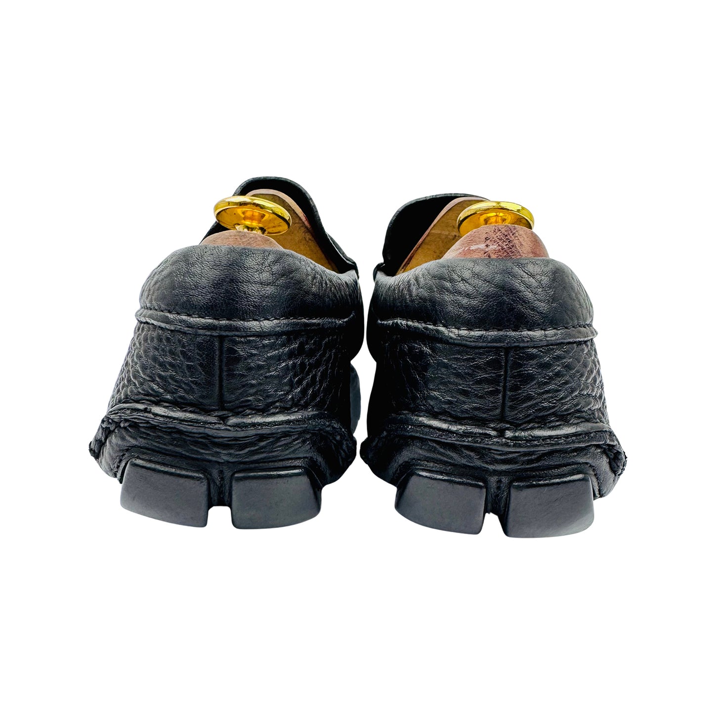 Prada Men's Black Pebbled Leather Loafer (Size 42.5/43) - 2DD001