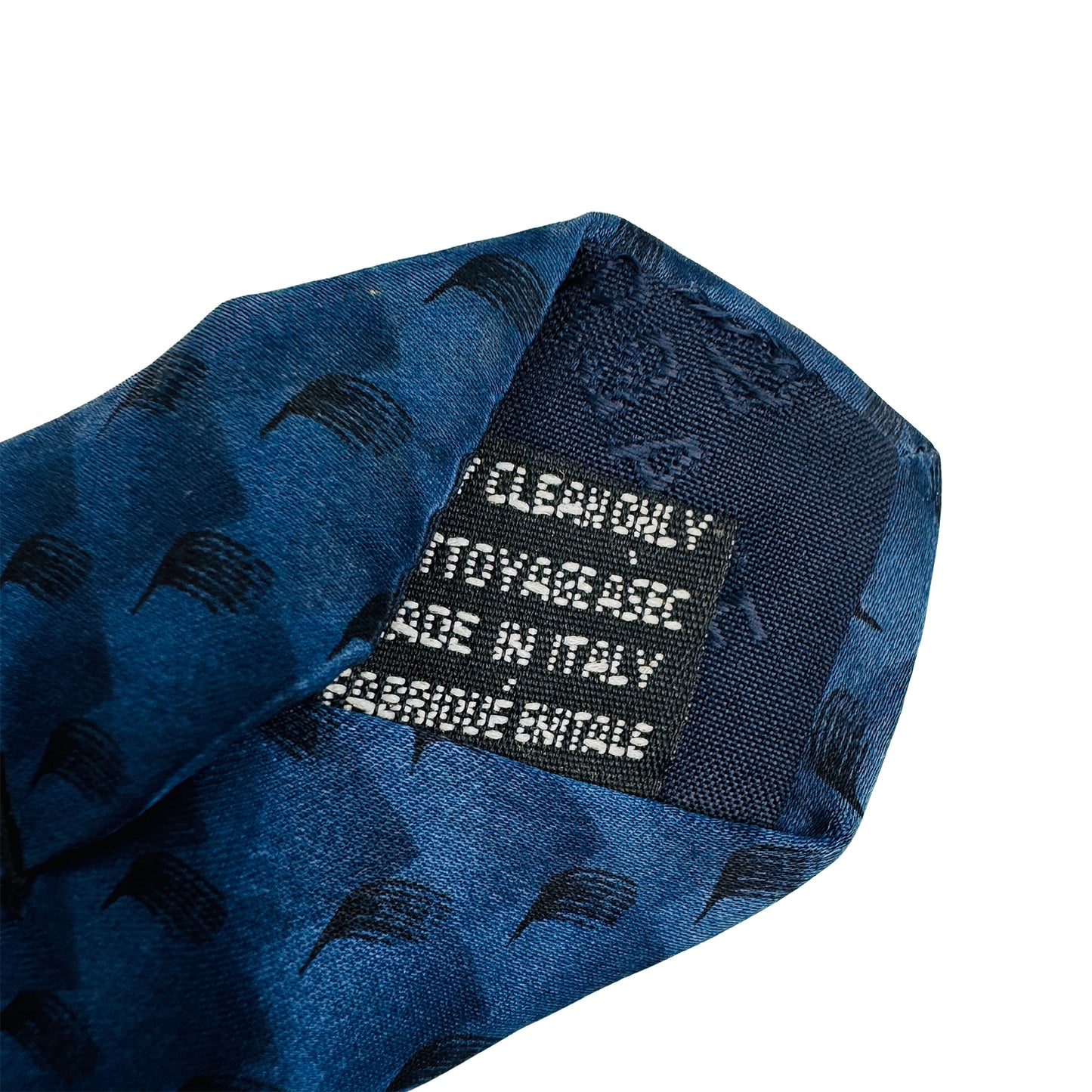 Versace Blue 'Repeating Motifs Pattern' Tie (Size Regular)