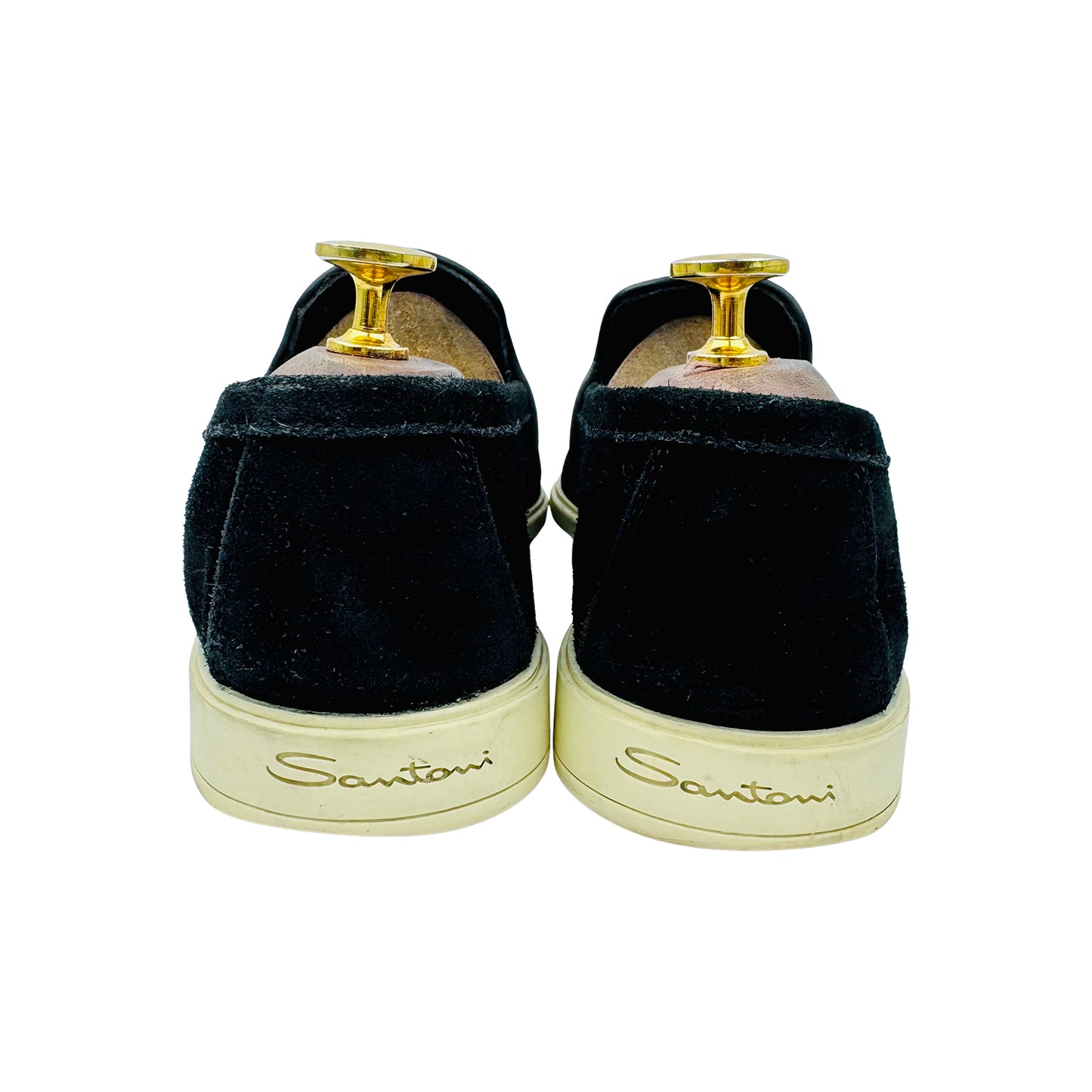 Santoni Men's Black Suede Loafer (Size 41.5/42)