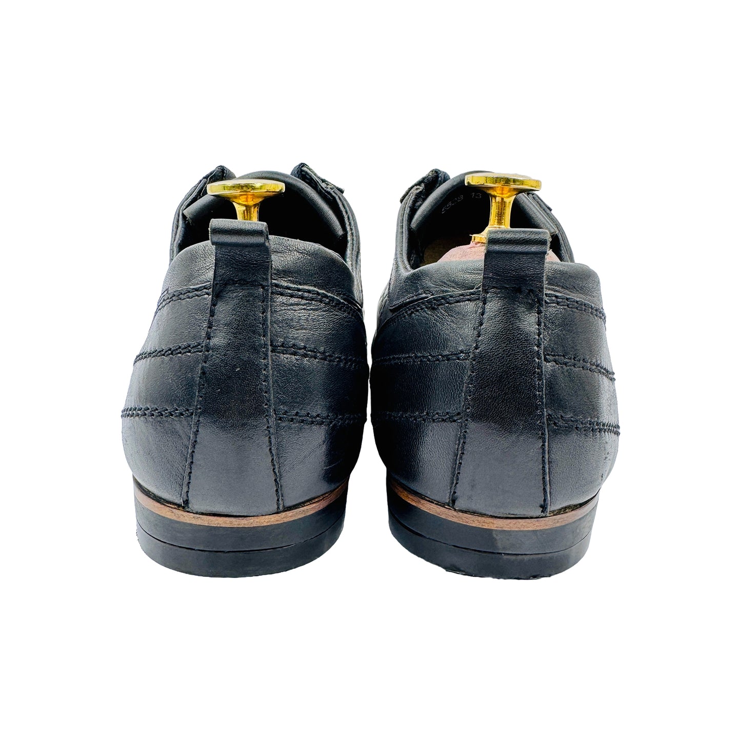 Gucci Men's GG Logo Black Leather Sneakers (Size 42/42.5)