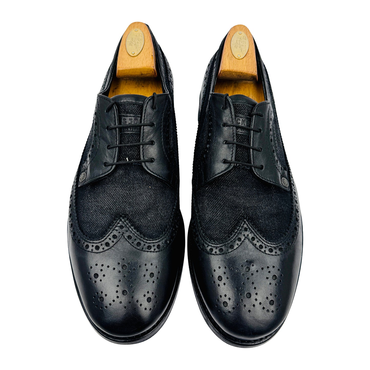 Jack & Jones Wingtip Brogue Black Oxfords (Size 43)